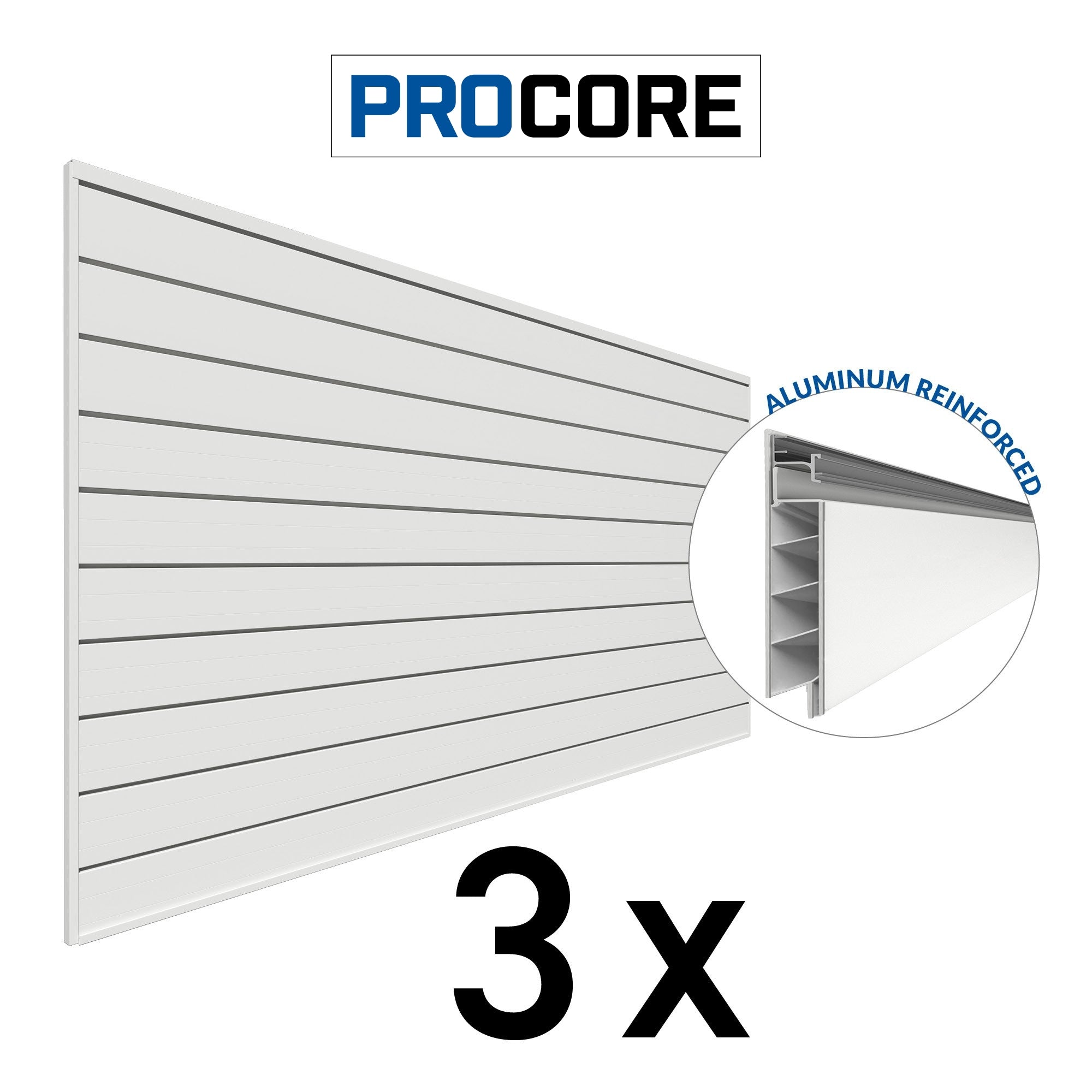 4 ft. x 8 ft. PROCORE Slatwall – 3 Pack 96 sq ft