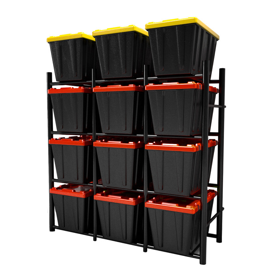 Bin Warehouse Heavy-Duty 12 tote Rack
