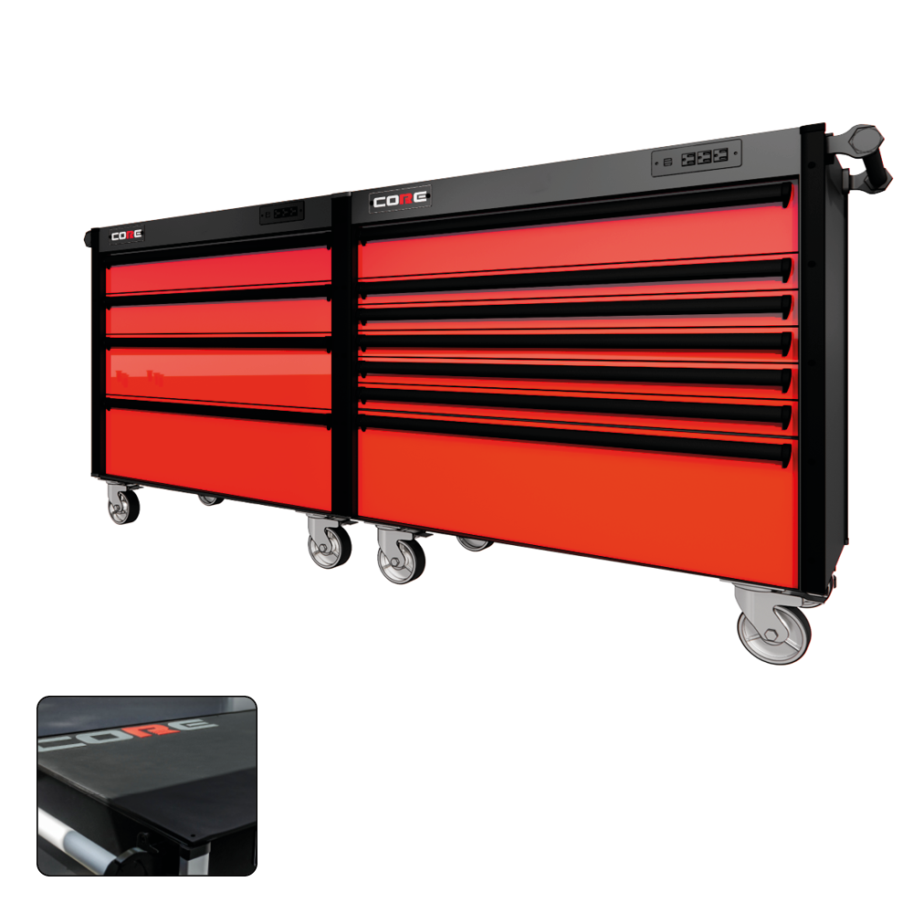 88 Series - 11 Drawers - Black Handles - Traditional Casters