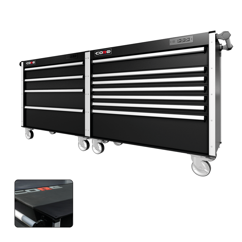 88 Series - 11 Drawers - Silver Handles - Traditional Casters