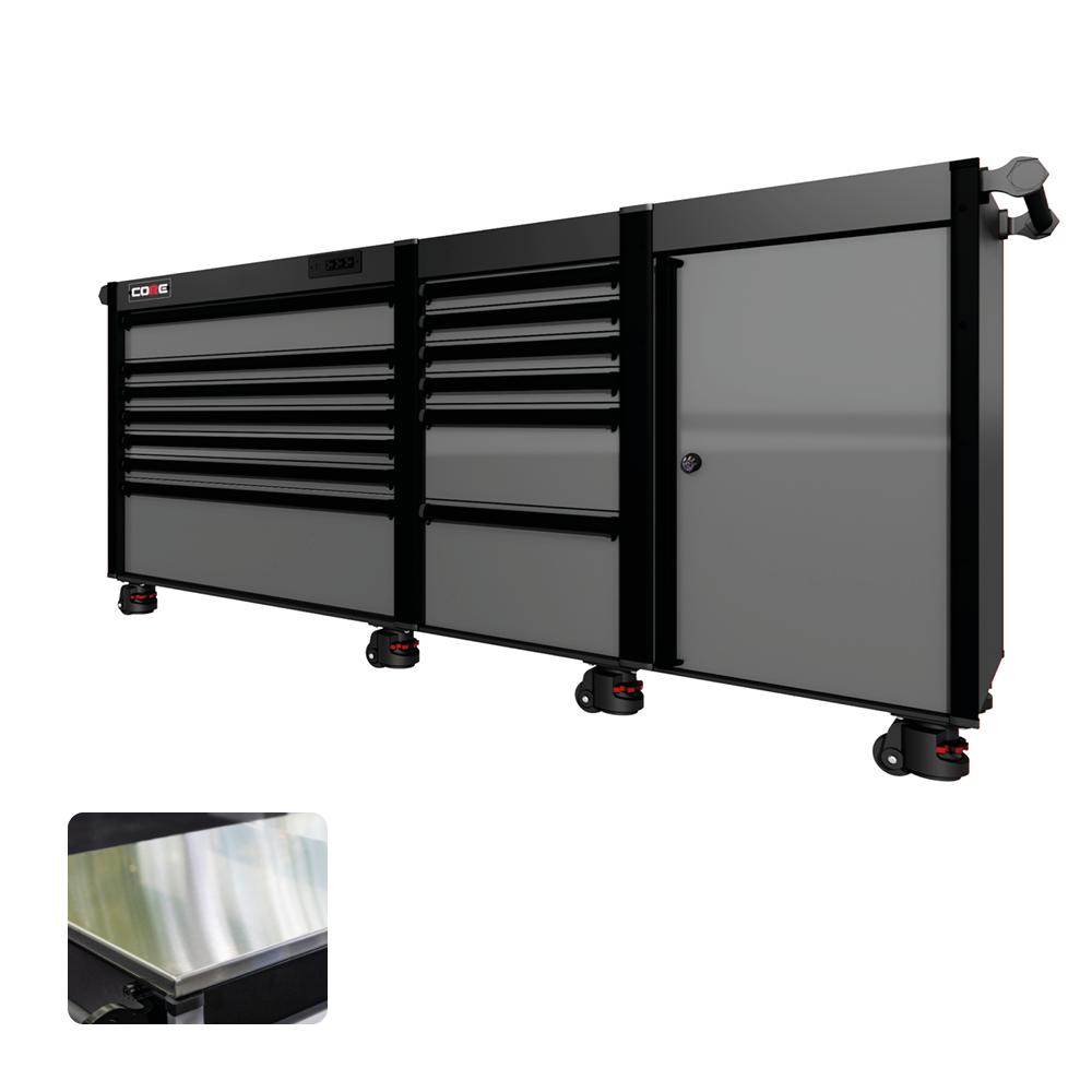 88 Series - 13 Drawers - Black Handles - Foot Casters