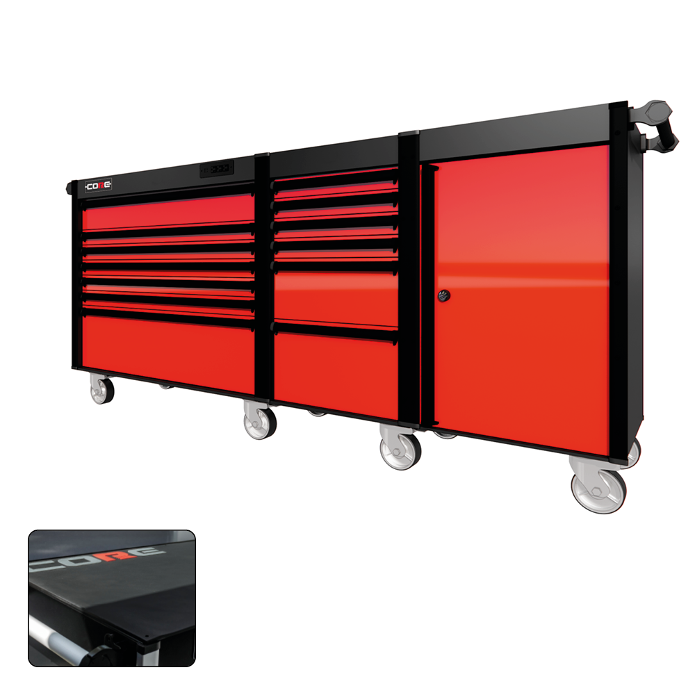 88 Series - 13 Drawers - Black Handles - Traditional Casters