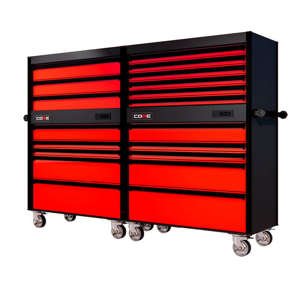 88 Series - 19 Drawers - Black Handles - Traditional Casters