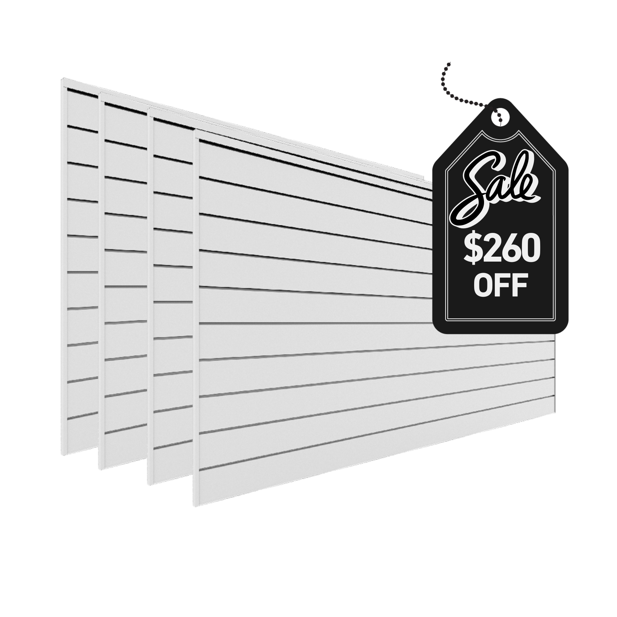 Proslat 4 ft. x 8 ft. PVC Slatwall - 4 pack 128 sq ft