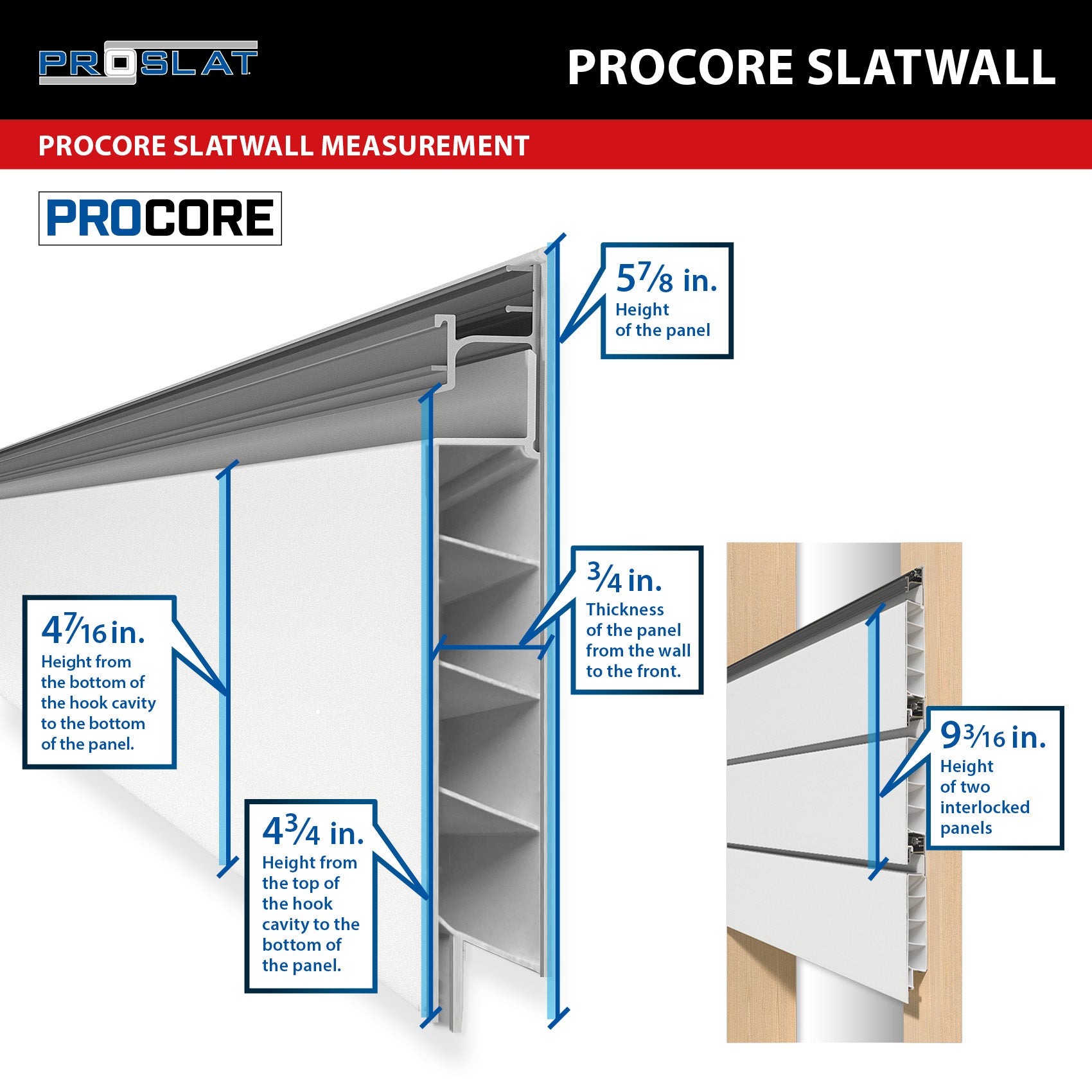 4 x 8ft. PROCORE PVC Slatwall