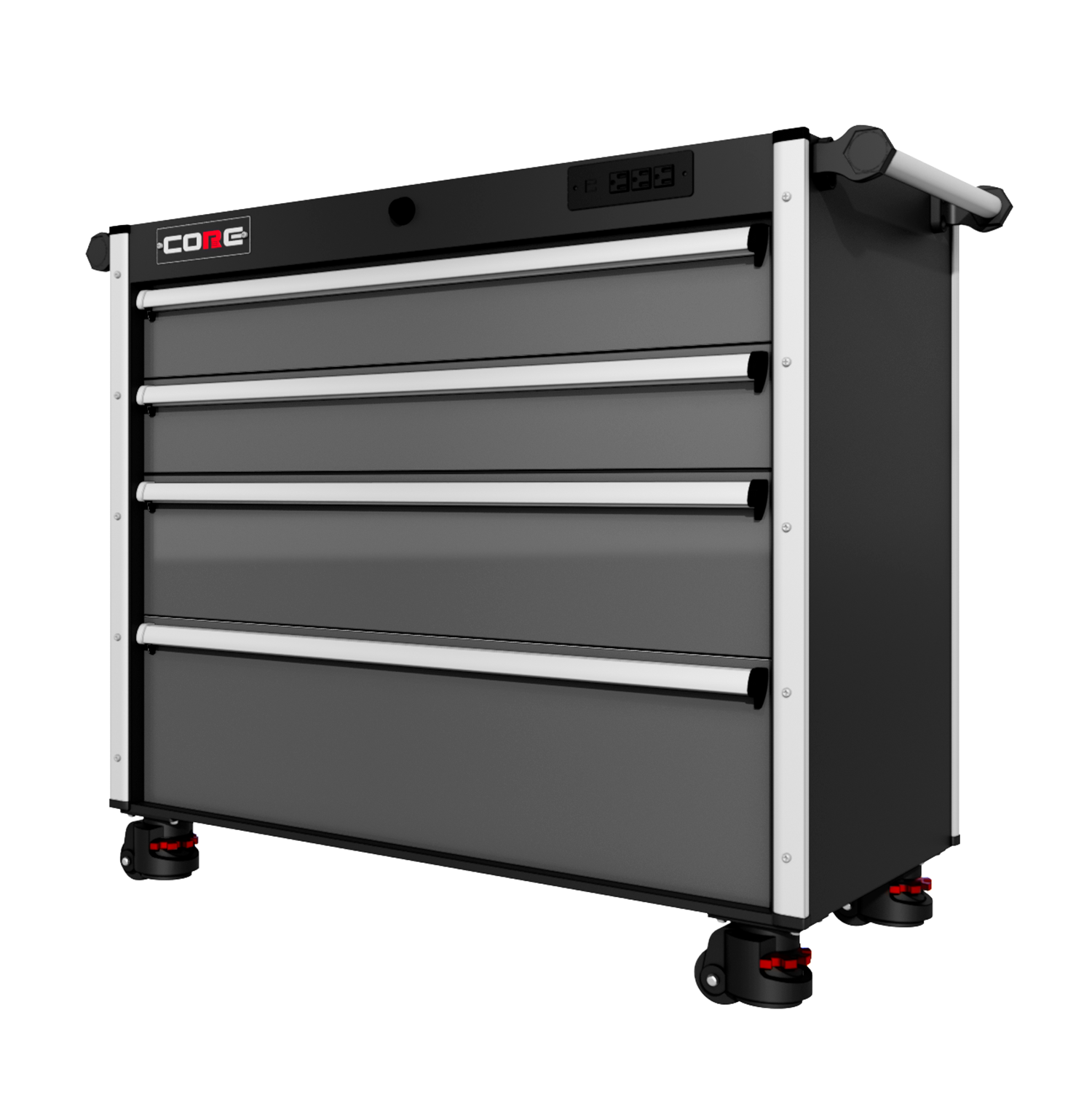 44 Series - 4 Drawers - Silver Handles - Traditional Casters