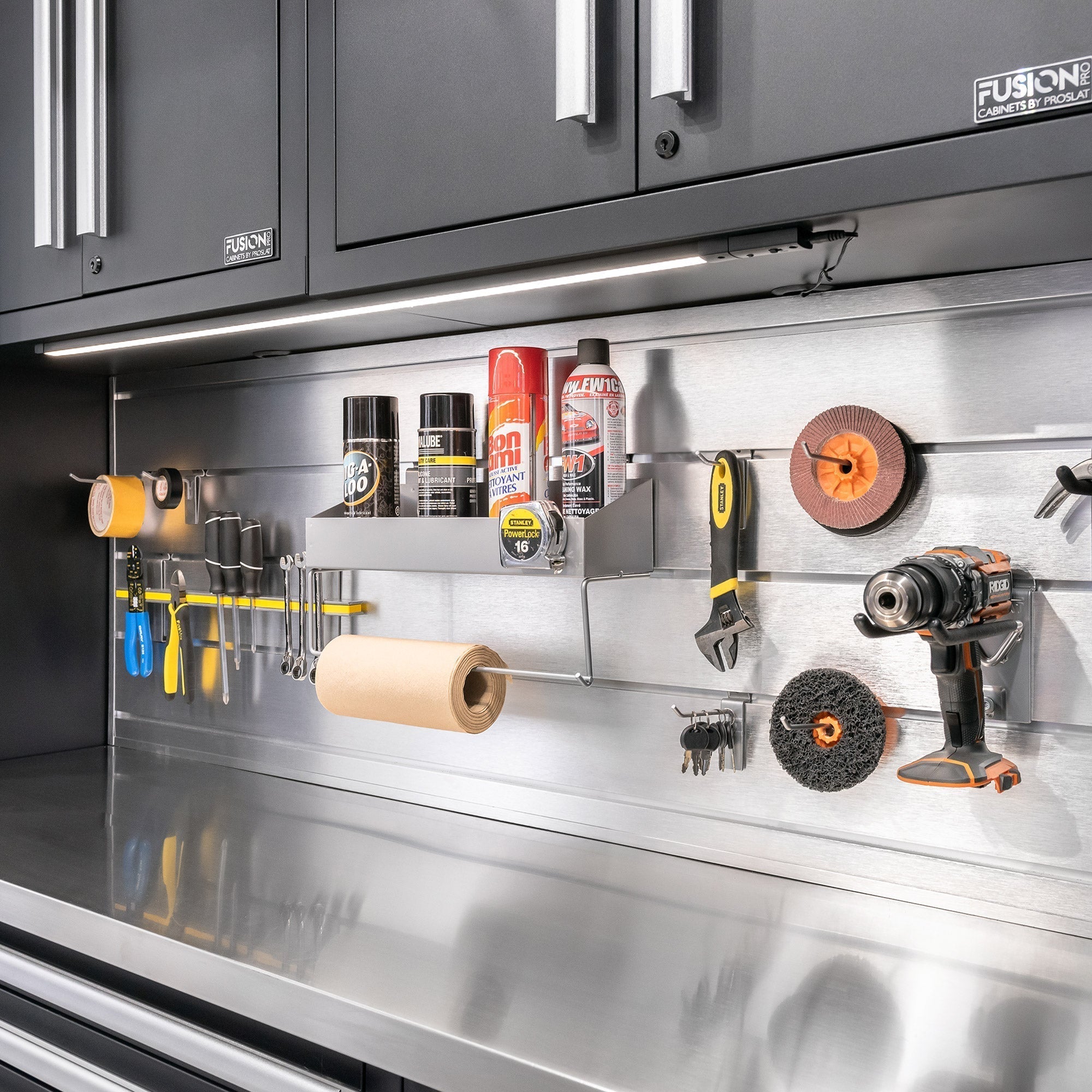 Aluminum Back Splash 80" - Live Edge Work Surface