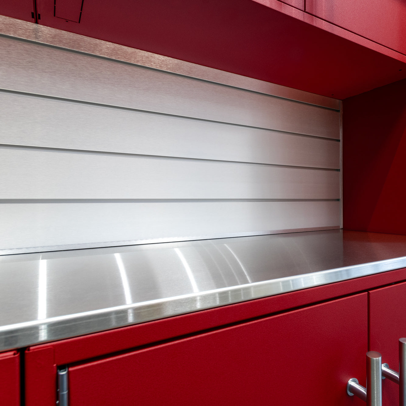 Aluminum Back Splash 80" - Live Edge Work Surface