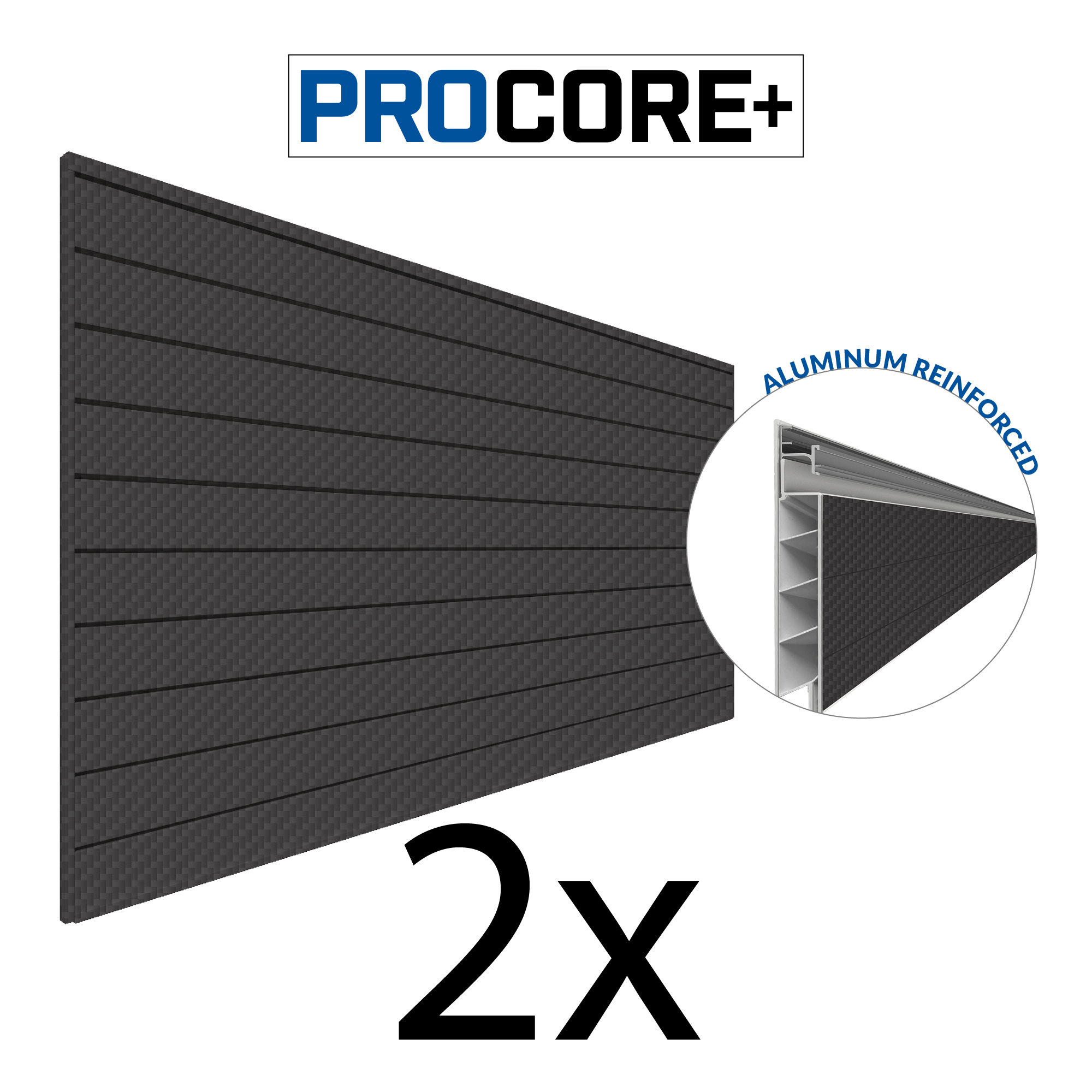4 x 8 ft. PROCORE PLUS PVC Slatwall – 2 Pack 64 sq ft