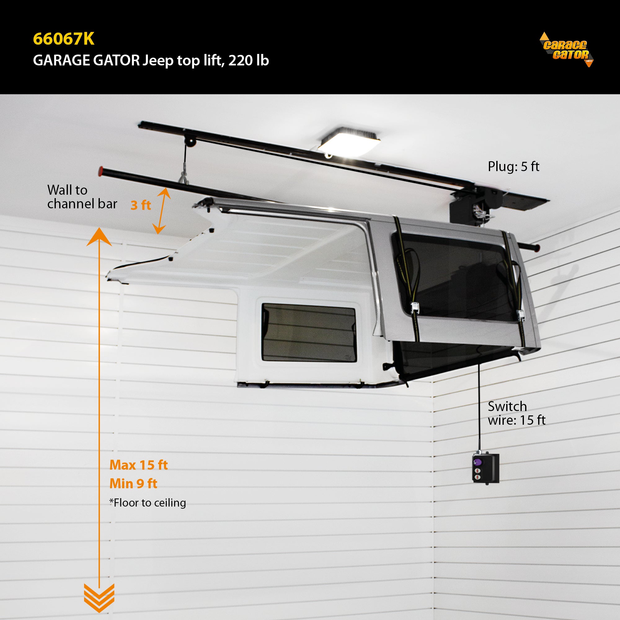 Garage Gator Jeep Roof Lift Kit — 220 lb