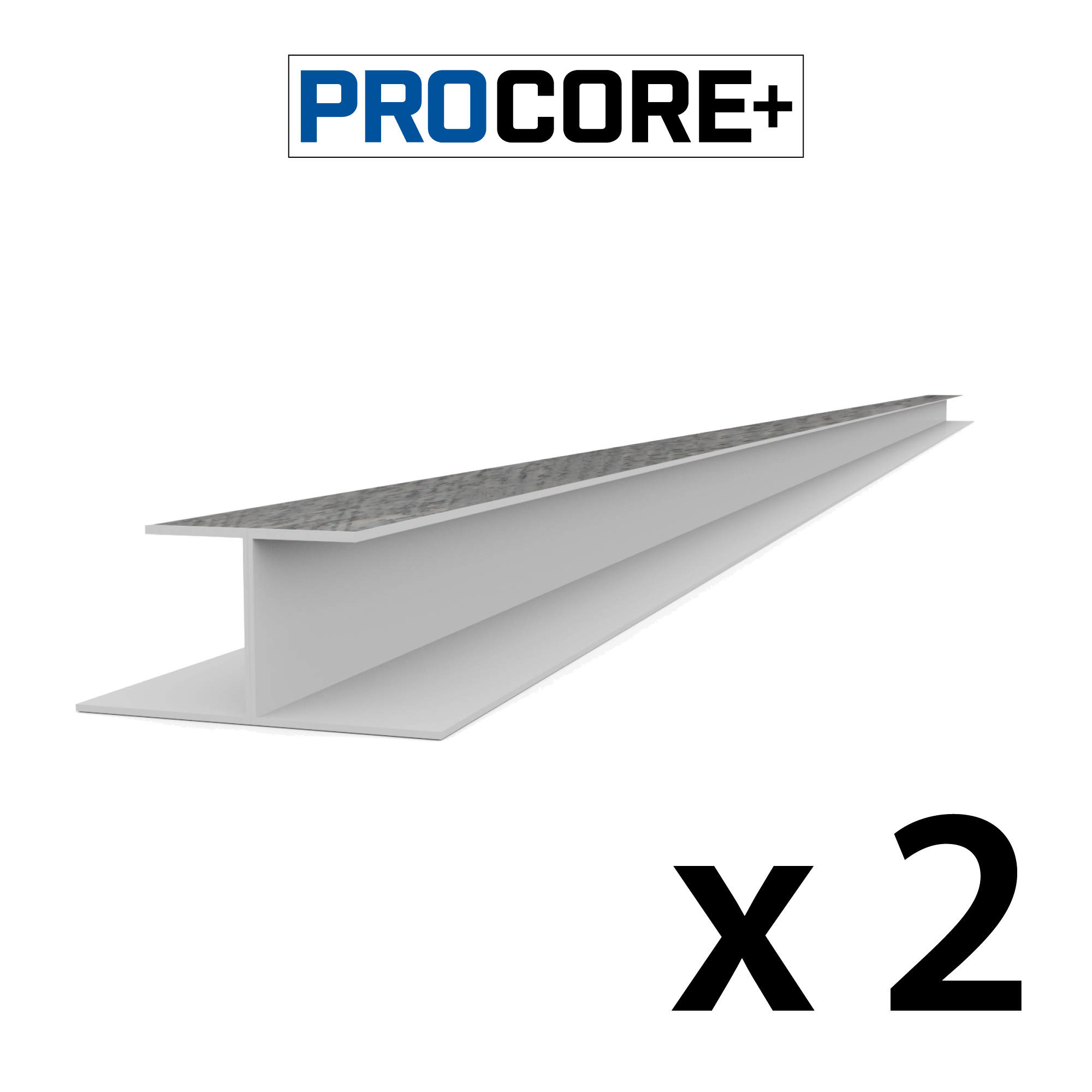 8 ft. PROCORE+ Gray Wood PVC H-Trim Pack