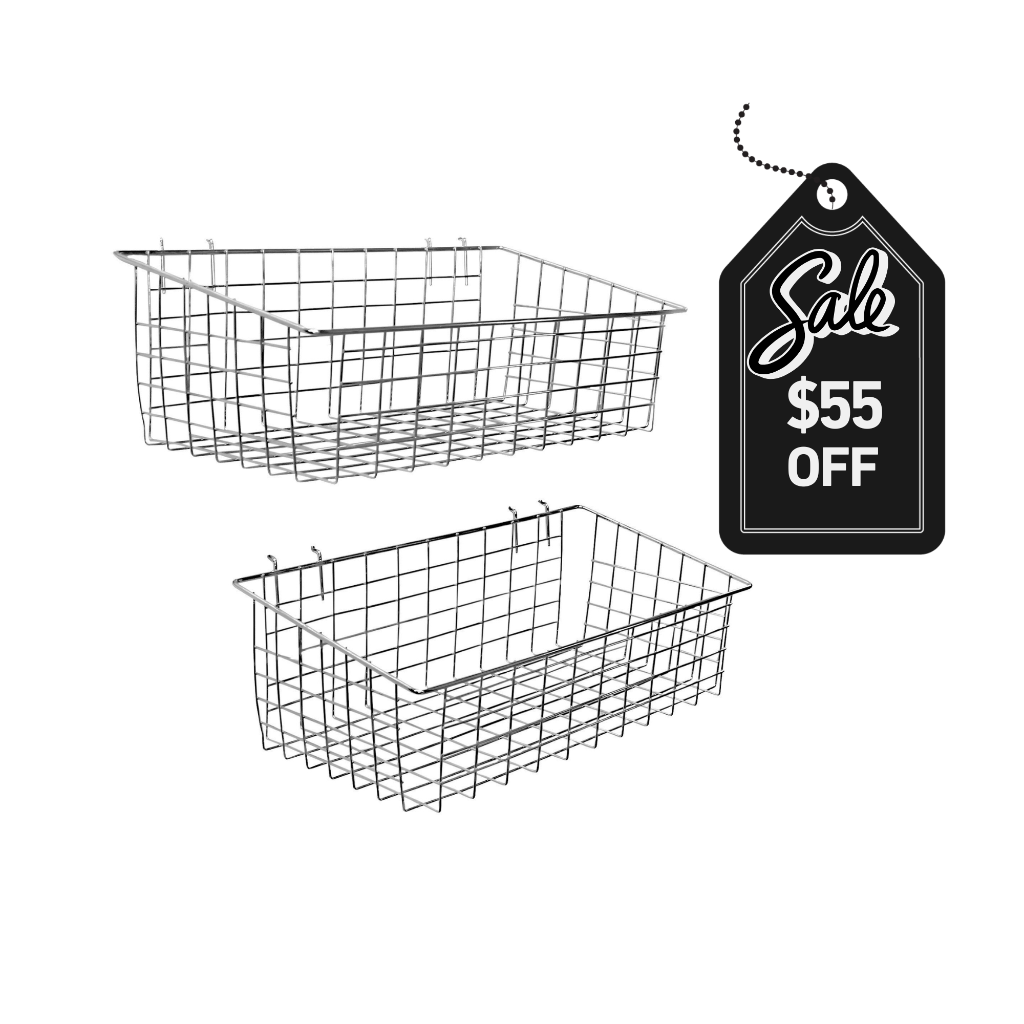 Chrome Basket 24 x 12.5 x 8 in. – 2 pack