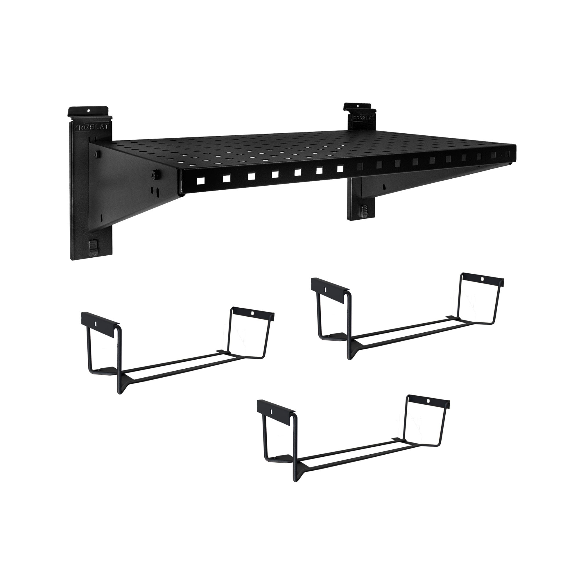 STEALTH 24 in. Heavy Duty Metal Shelf with Tool Holders