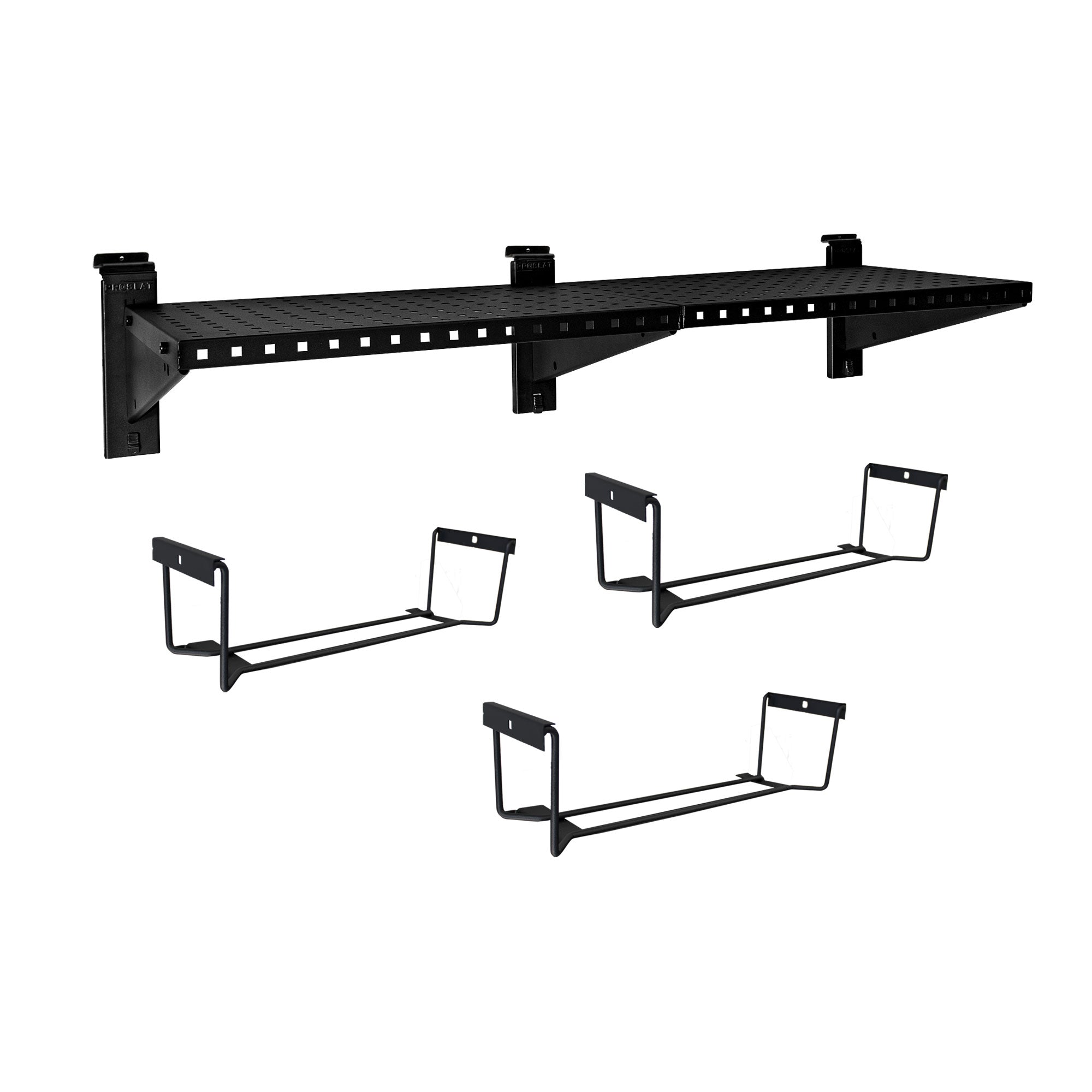 STEALTH 48 in. Heavy Duty Metal Shelf with Tool Holders