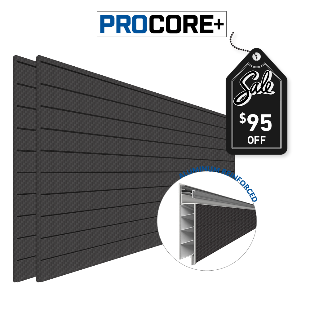 4 ft. x 8 ft. PROCORE+ Black Carbon Fiber PVC Slatwall – 2 Pack 64 sq ft