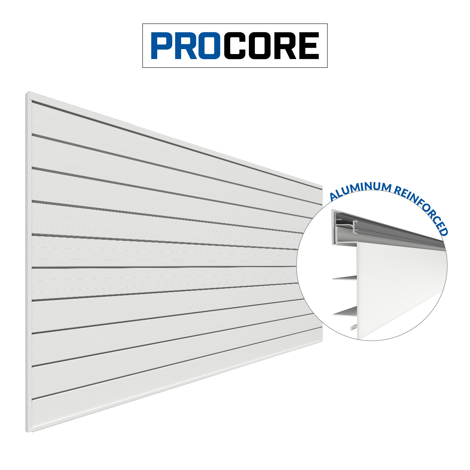 4 x 8ft. PROCORE PVC Slatwall – White