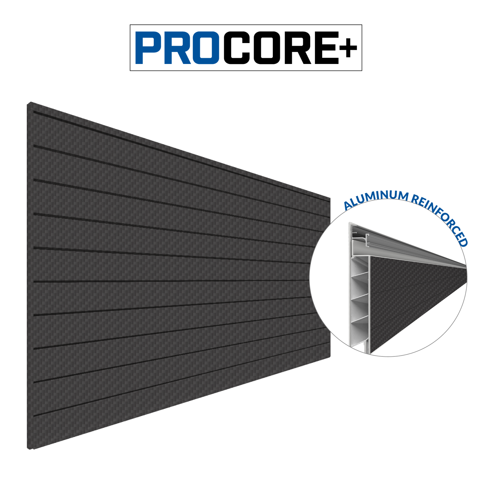 4 x 8 ft. PROCORE+ Black Carbon fiber PVC Slatwall