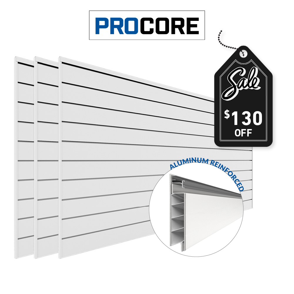 4 ft. x 8 ft. PROCORE PVC Slatwall – 3 Pack 96 sq ft