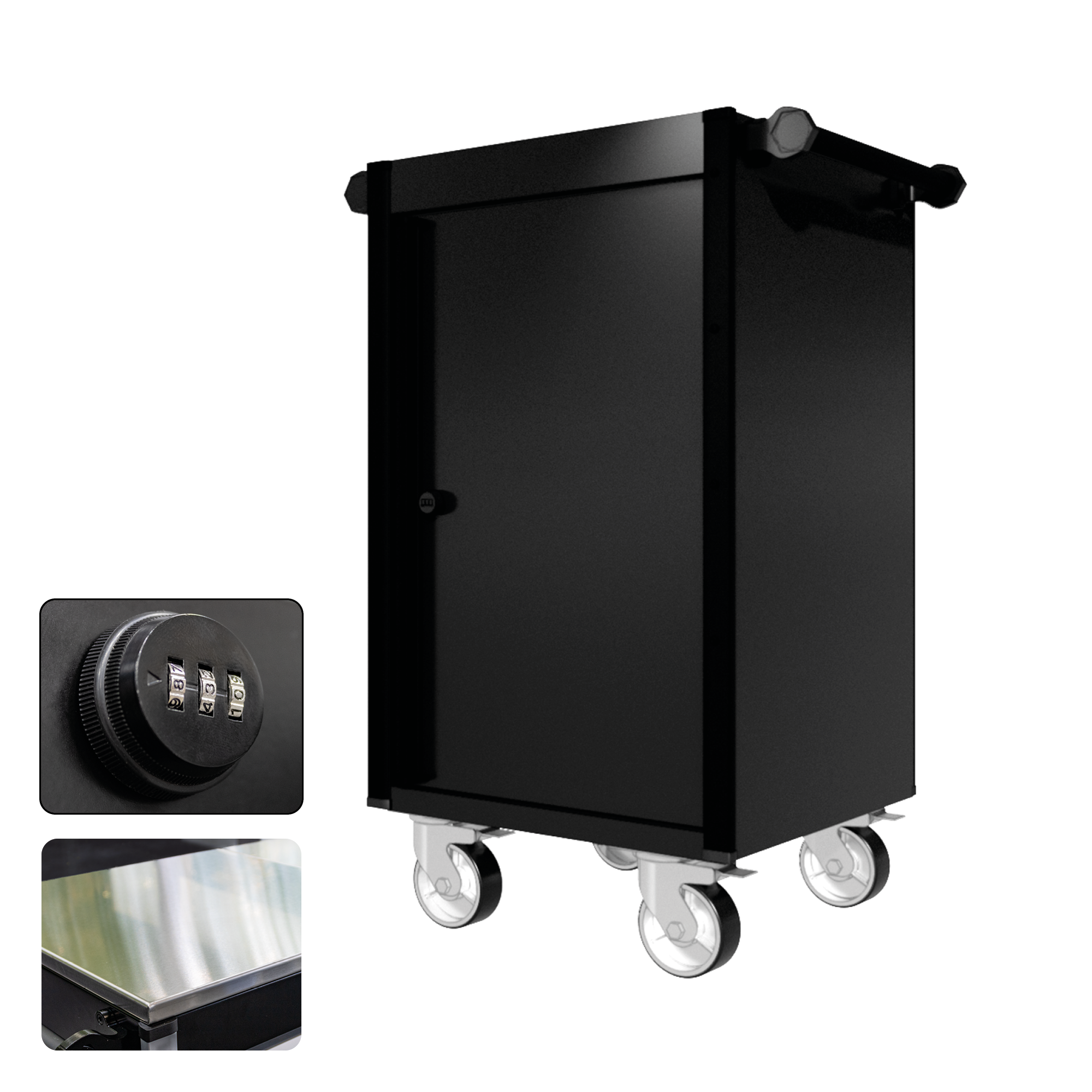 22 Series - Locker - Black Handles - Traditional Casters