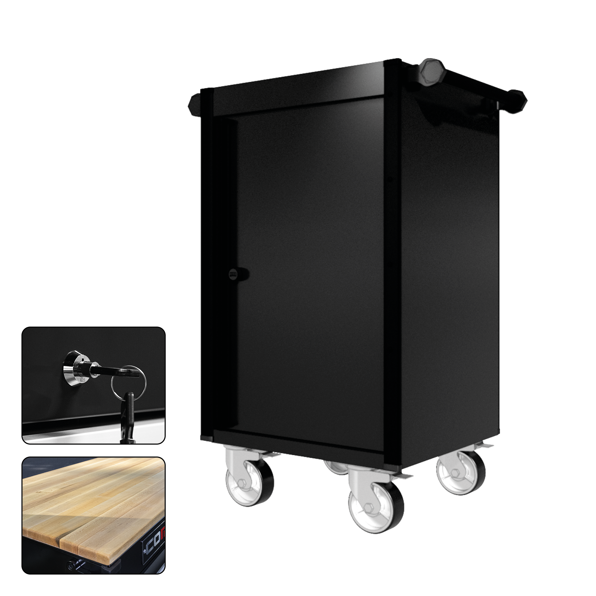 22 Series - Locker - Black Handles - Traditional Casters