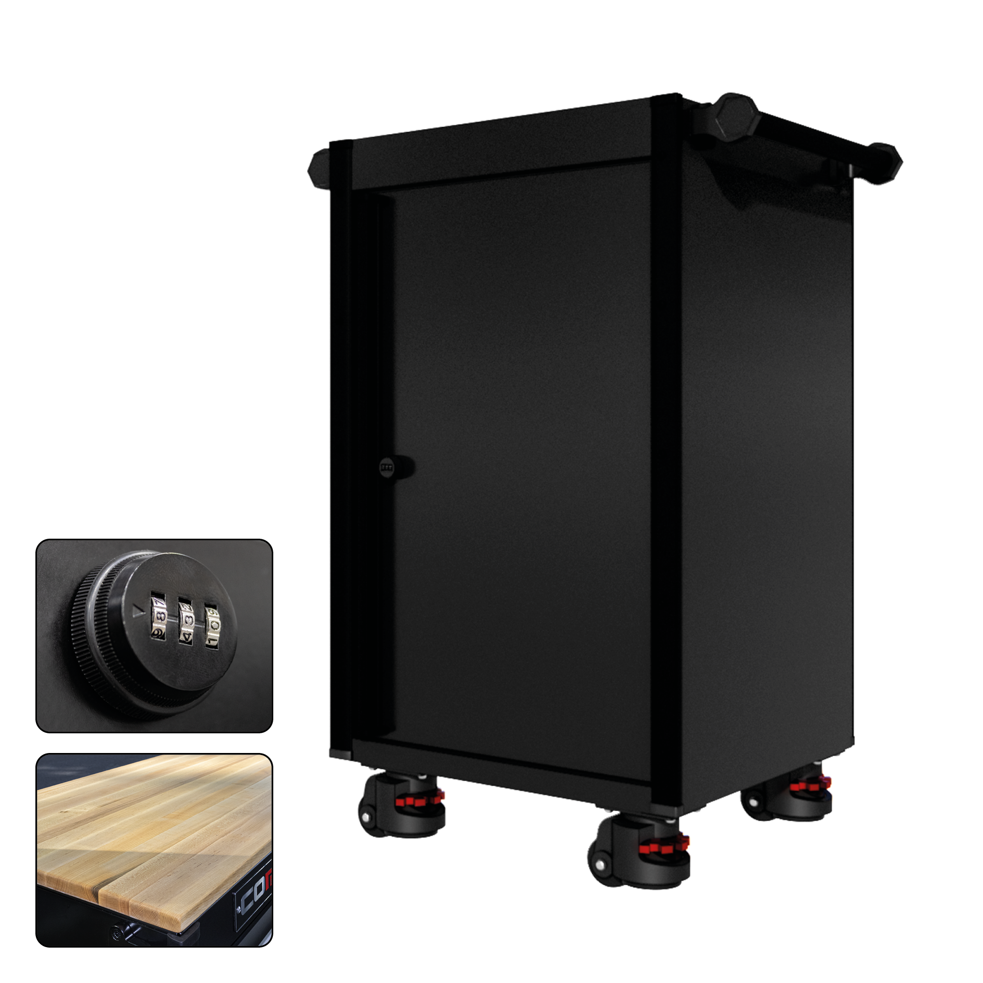 22 Series - Locker - Black Handles - Foot Casters