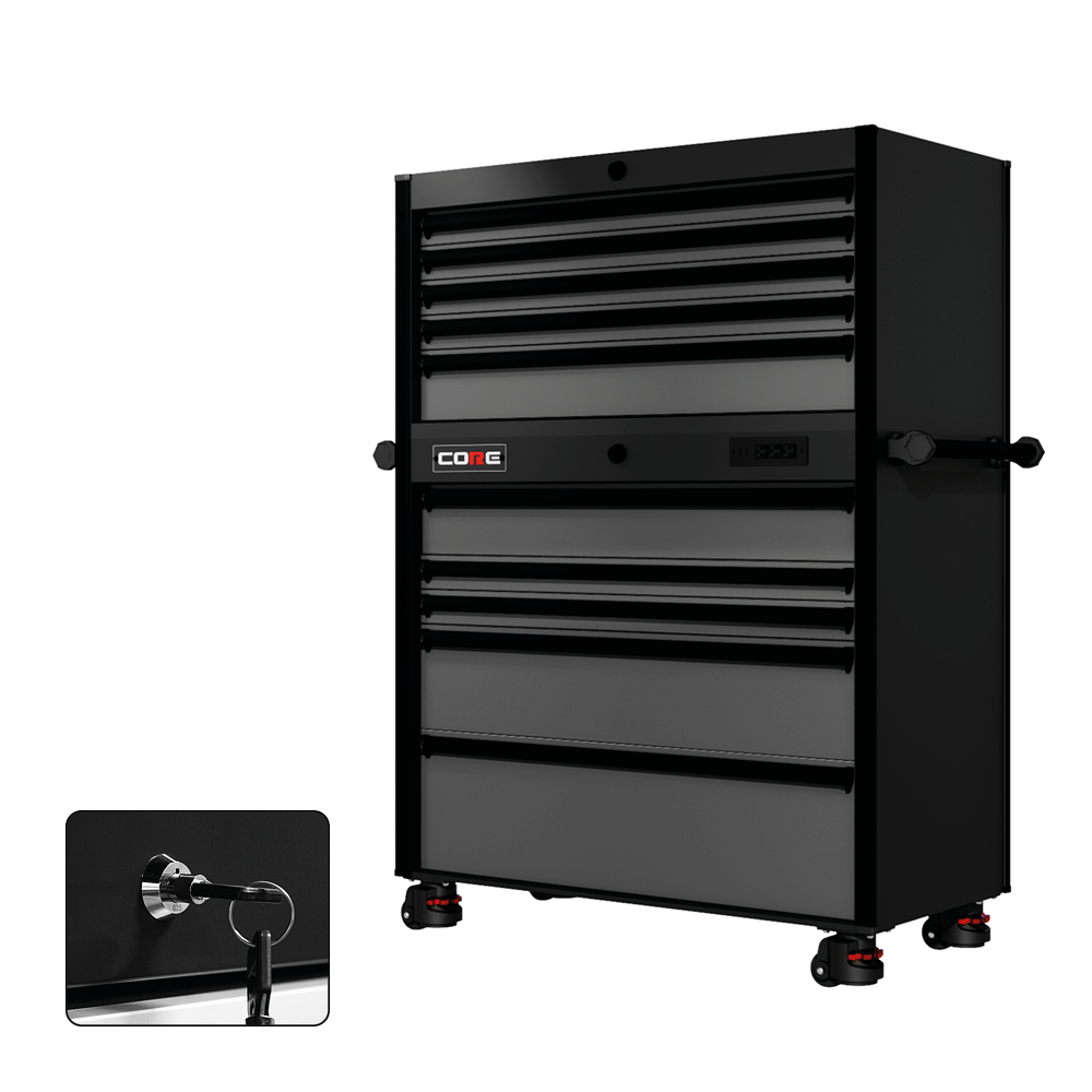 44 Series - 10 Drawers - Black Handles - Foot Casters