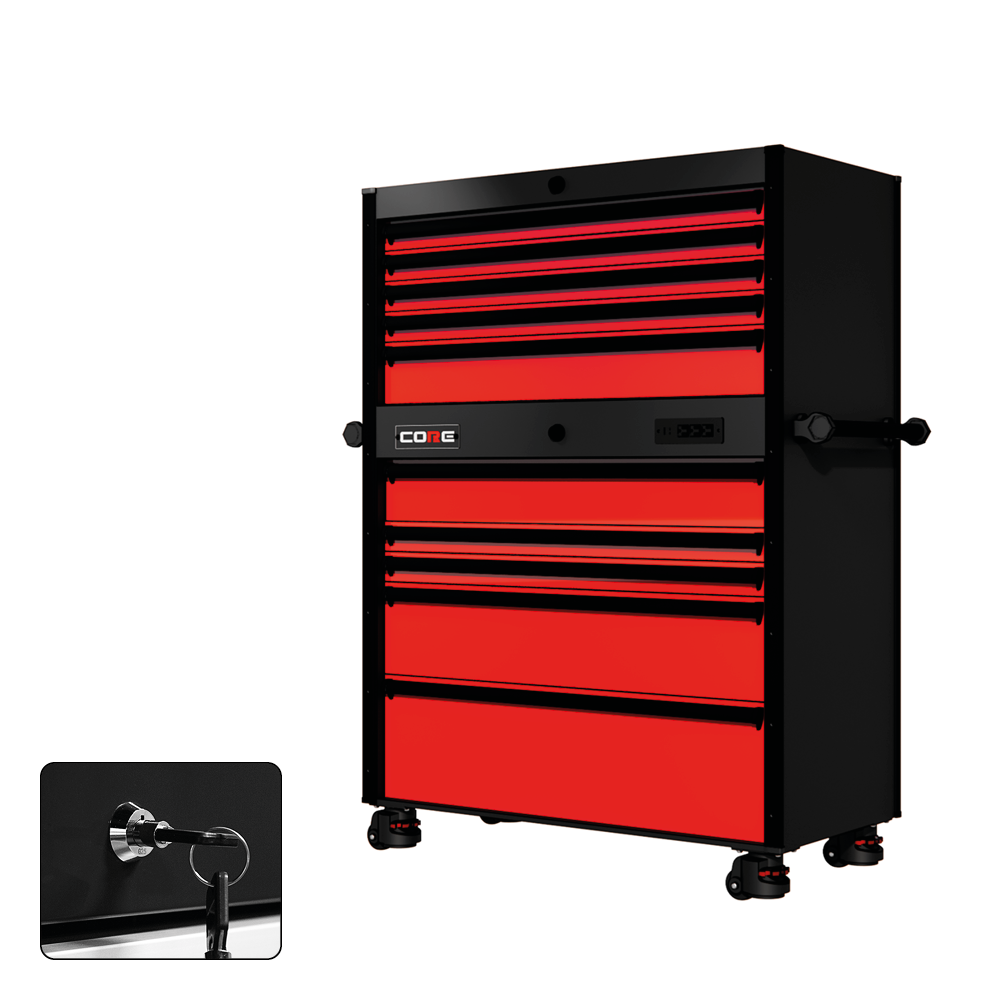 44 Series - 10 Drawers - Black Handles - Foot Casters