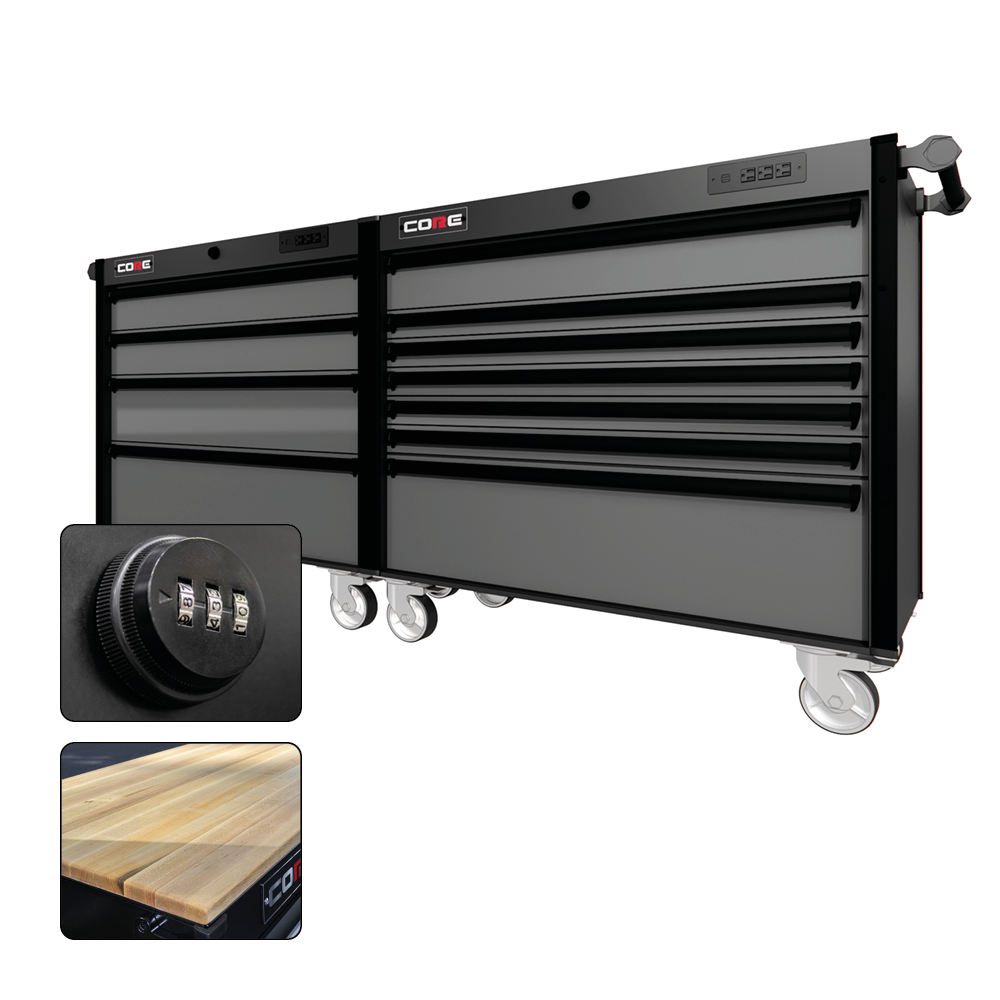 88 Series - 11 Drawers - Black Handles - Traditional Casters