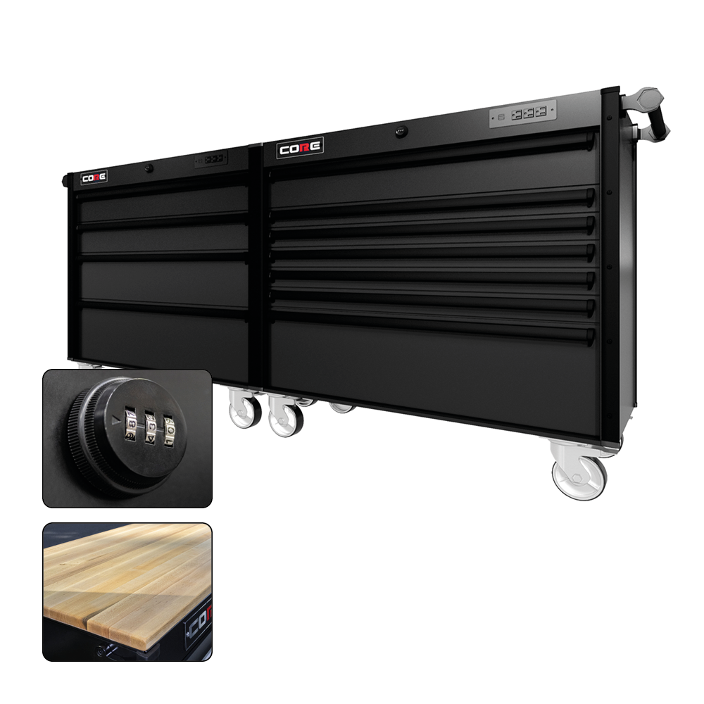 88 Series - 11 Drawers - Black Handles - Traditional Casters