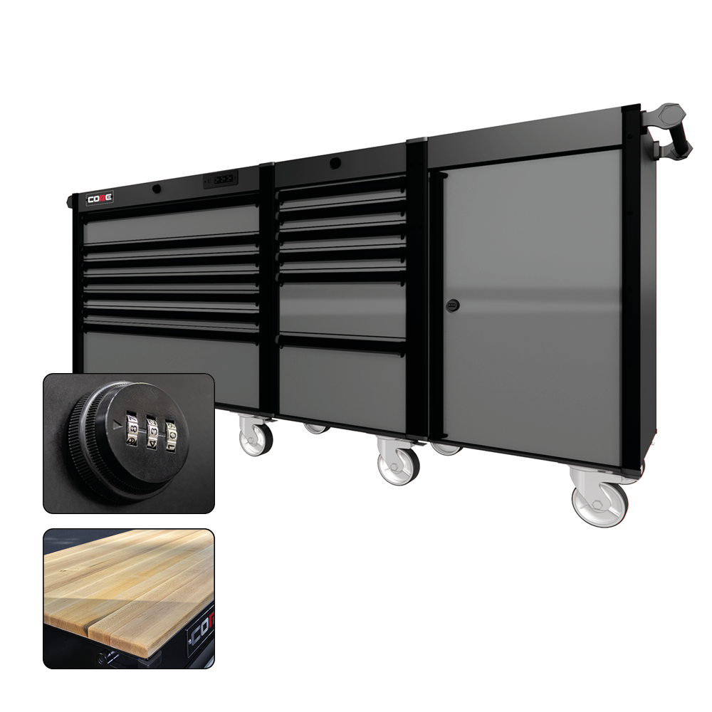 88 Series - 13 Drawers - Black Handles - Traditional Casters