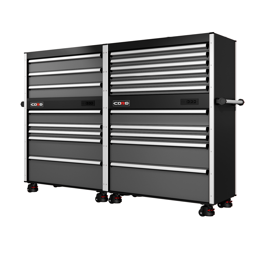 88 Series - 19 Drawers - Silver Handles - Foot Casters