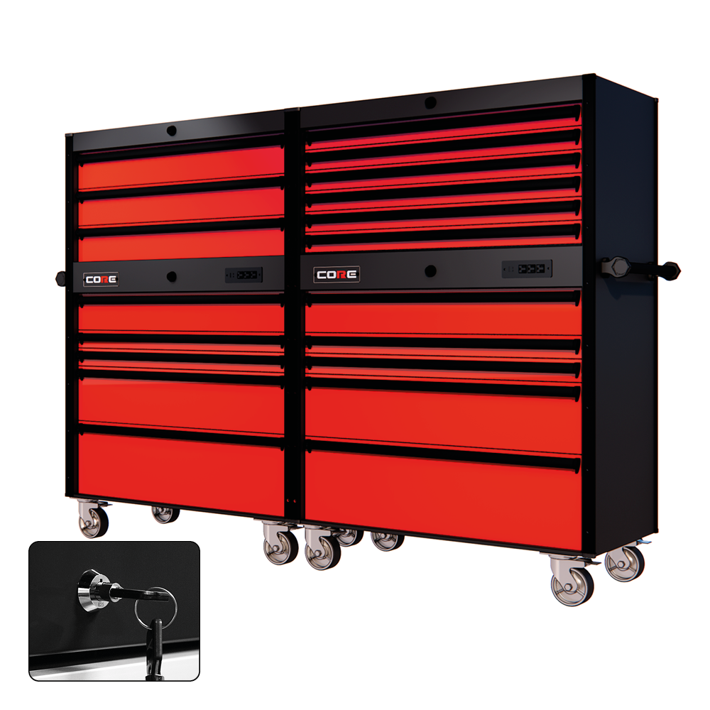 88 Series - 19 Drawers - Black Handles - Traditional Casters