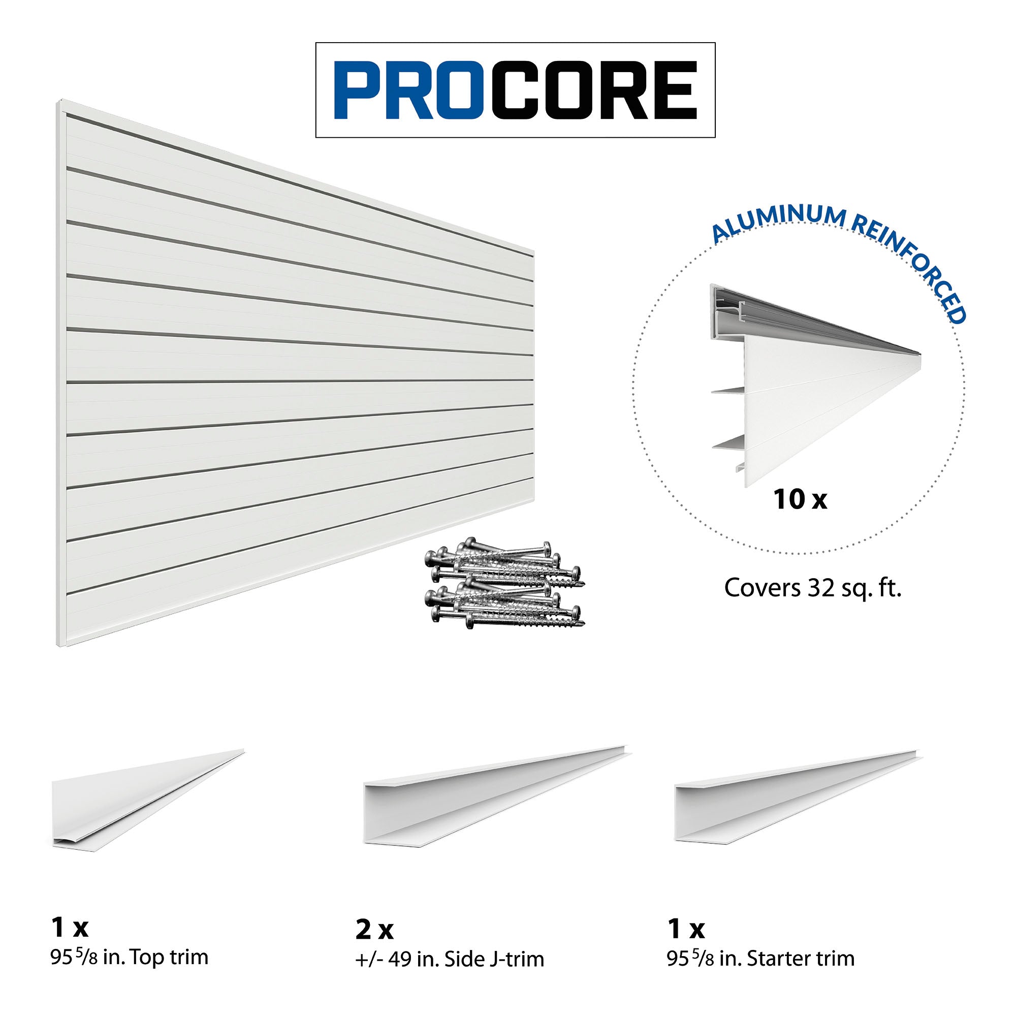 PROCORE Slatwall Basic Bundle – White