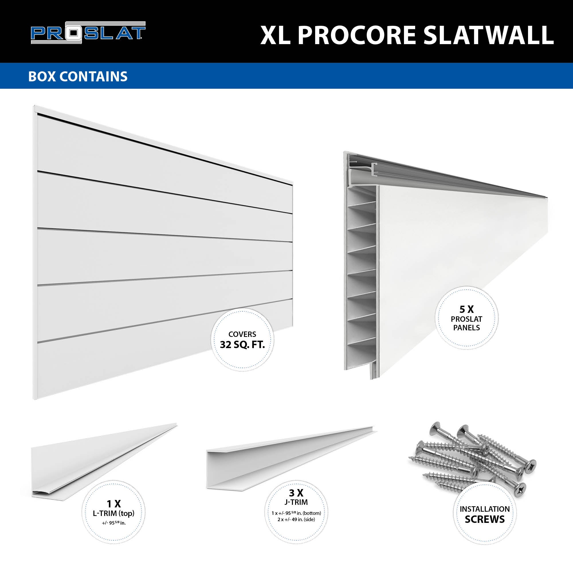 4 ft. x 8 ft. XL PROCORE Slatwall