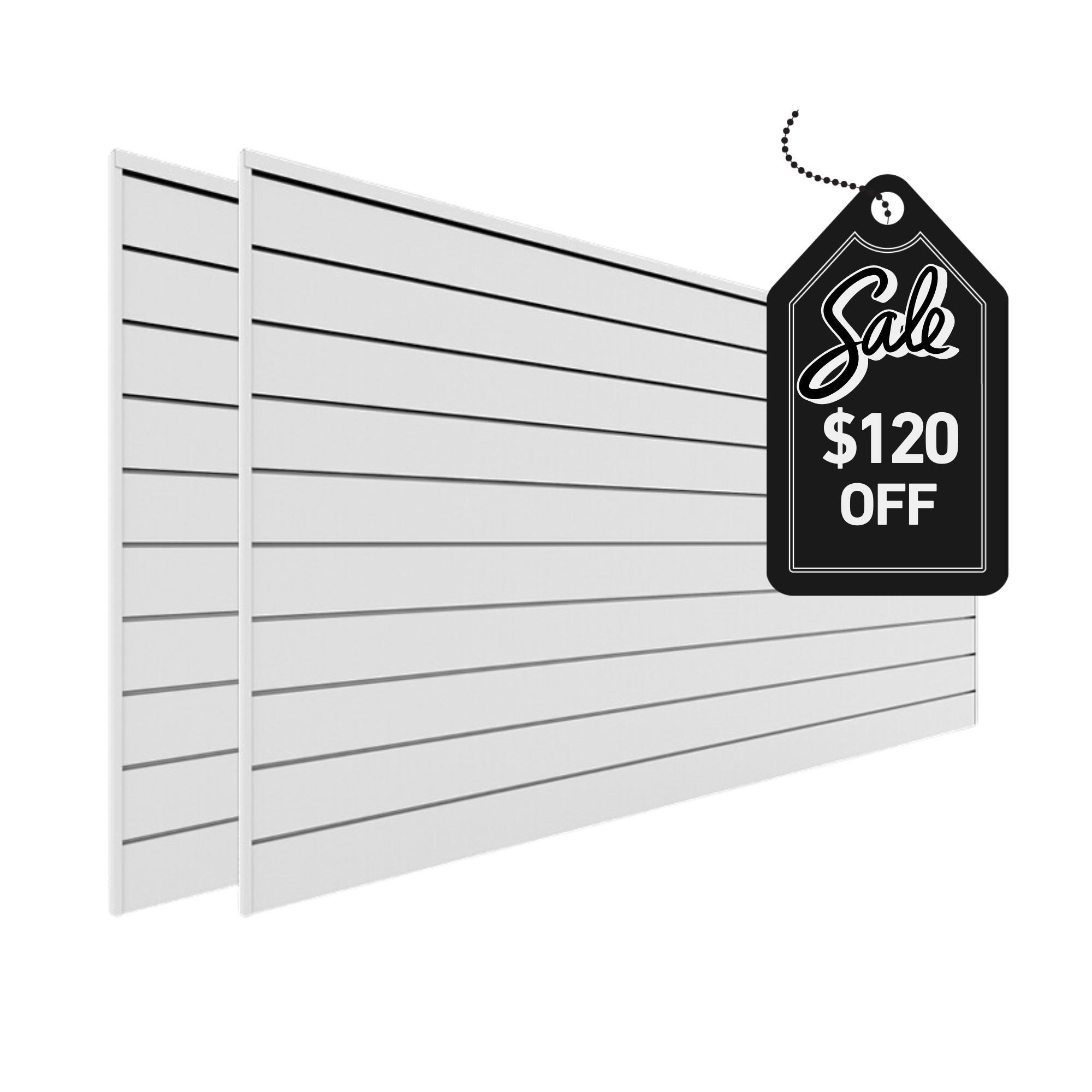 4 ft. x 8 ft. PVC Slatwall – 2 pack 64 sq ft