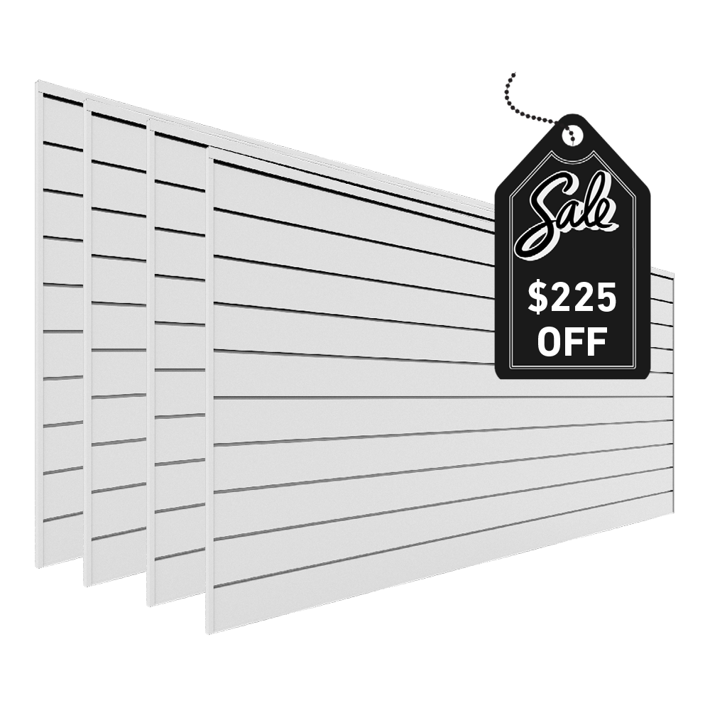 4 ft. x 8 ft. PVC Slatwall - 4 pack 128 sq ft