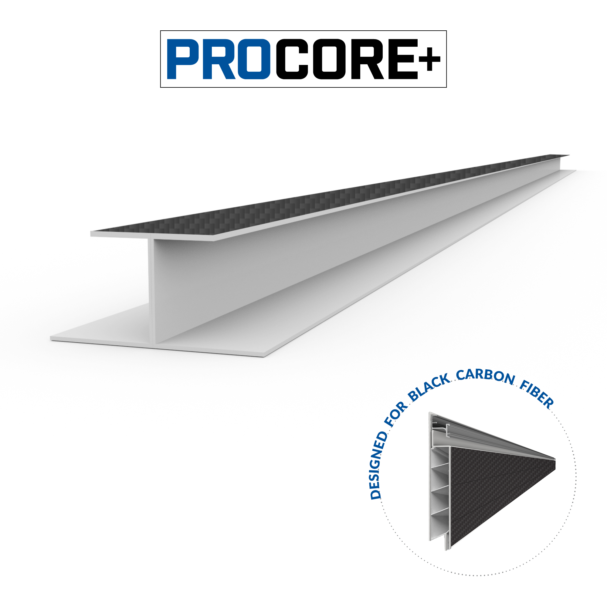 4 ft. PROCORE+ Black carbon fiber PVC H-Trim