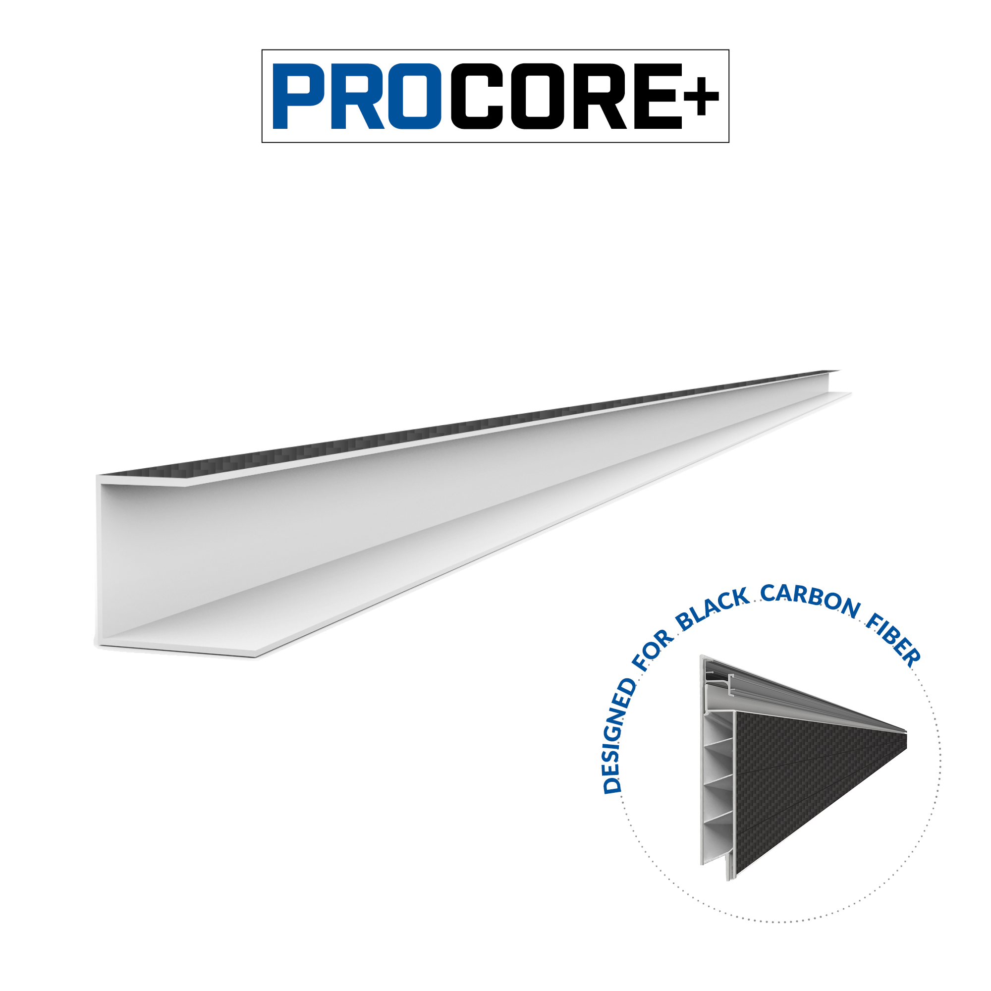8 ft. PROCORE+ Black carbon fiber PVC Side Trim Pack