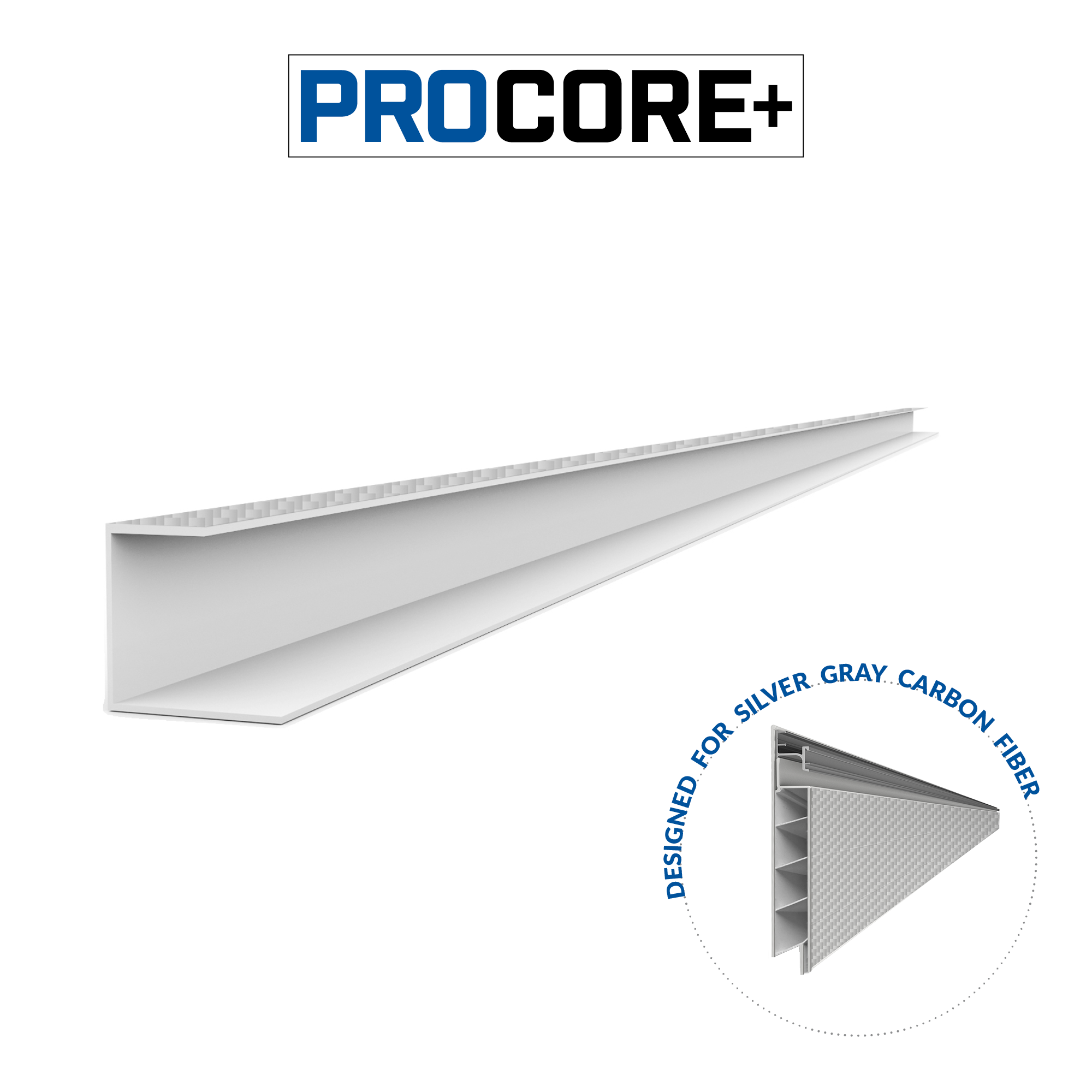8 ft. PROCORE+ Silver carbon fiber PVC Side Trim Pack
