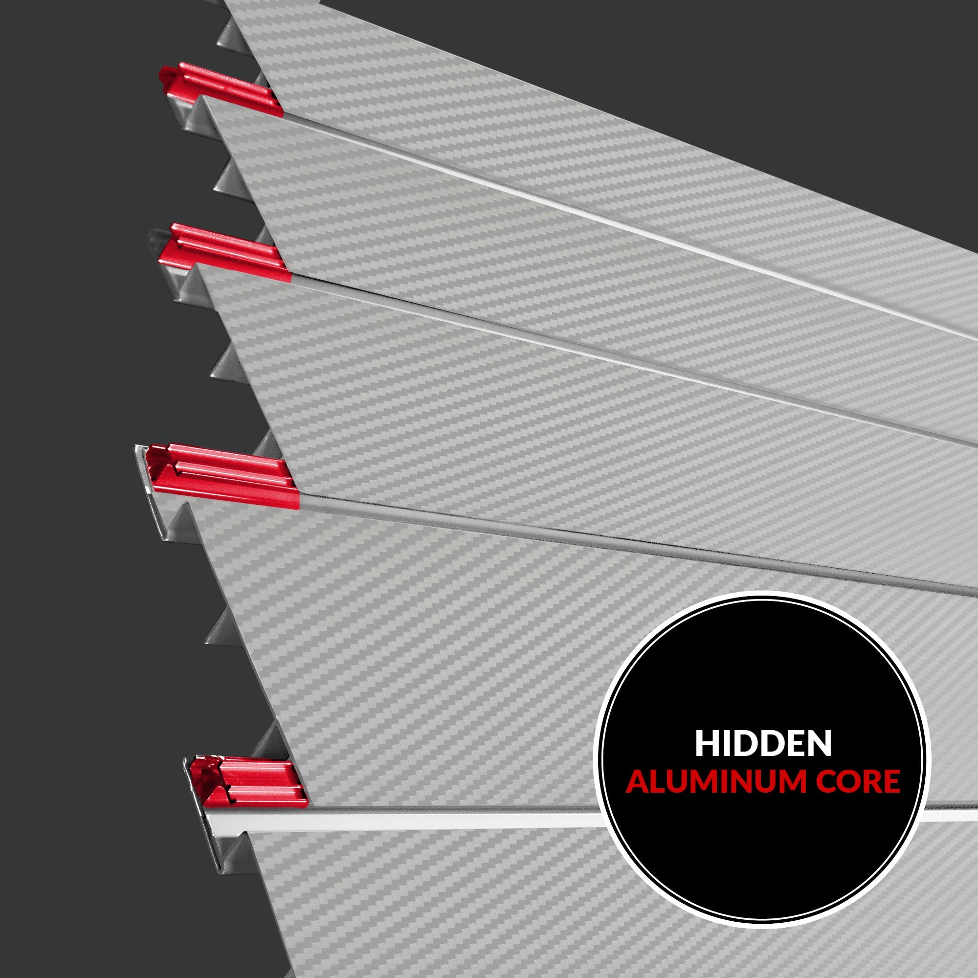 4 x 8 ft. PROCORE+ Silver Gray Carbon Fiber PVC Slatwall – 2 Pack 64 sq ft