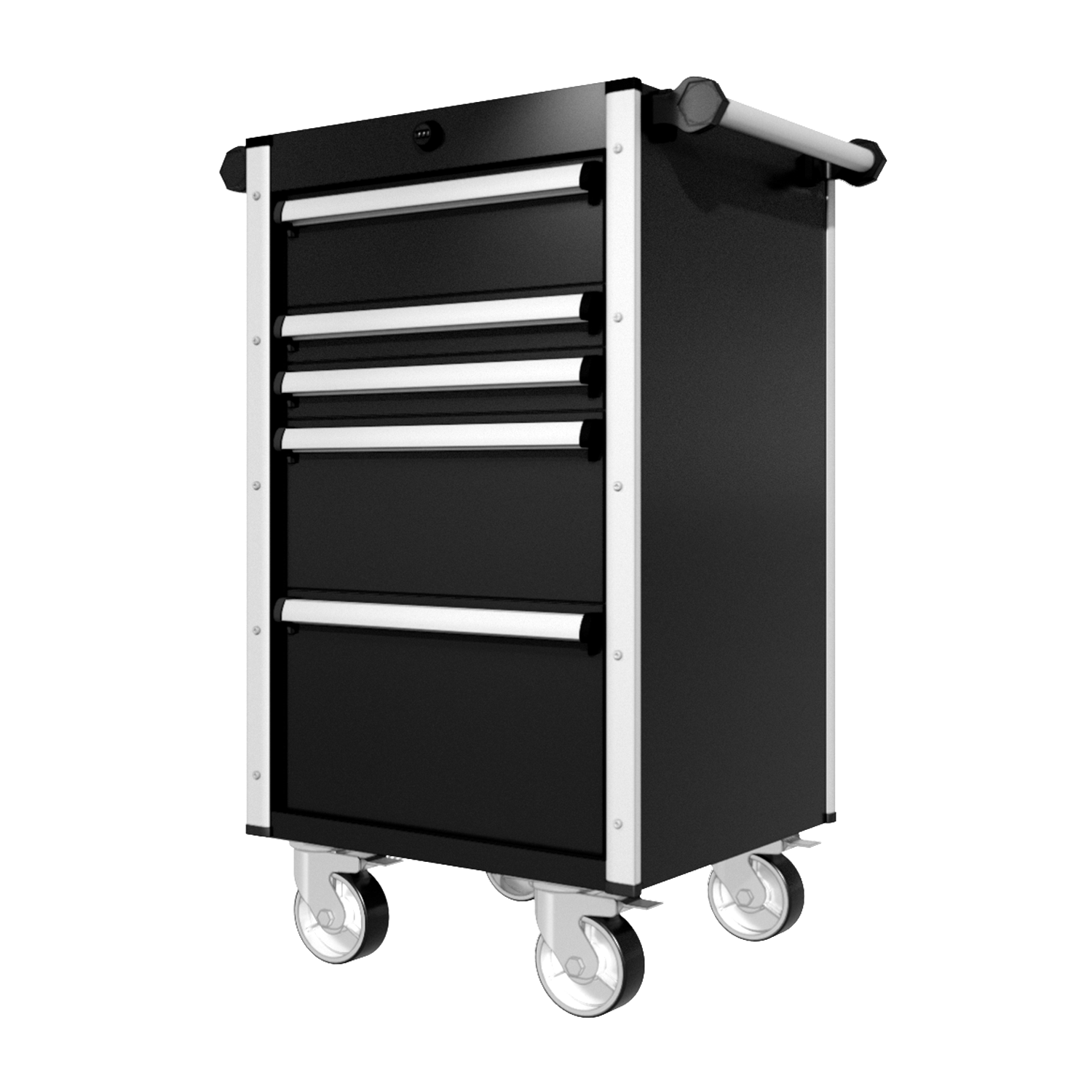 22 Series - 5 Drawers - Silver Handles - Traditional Casters