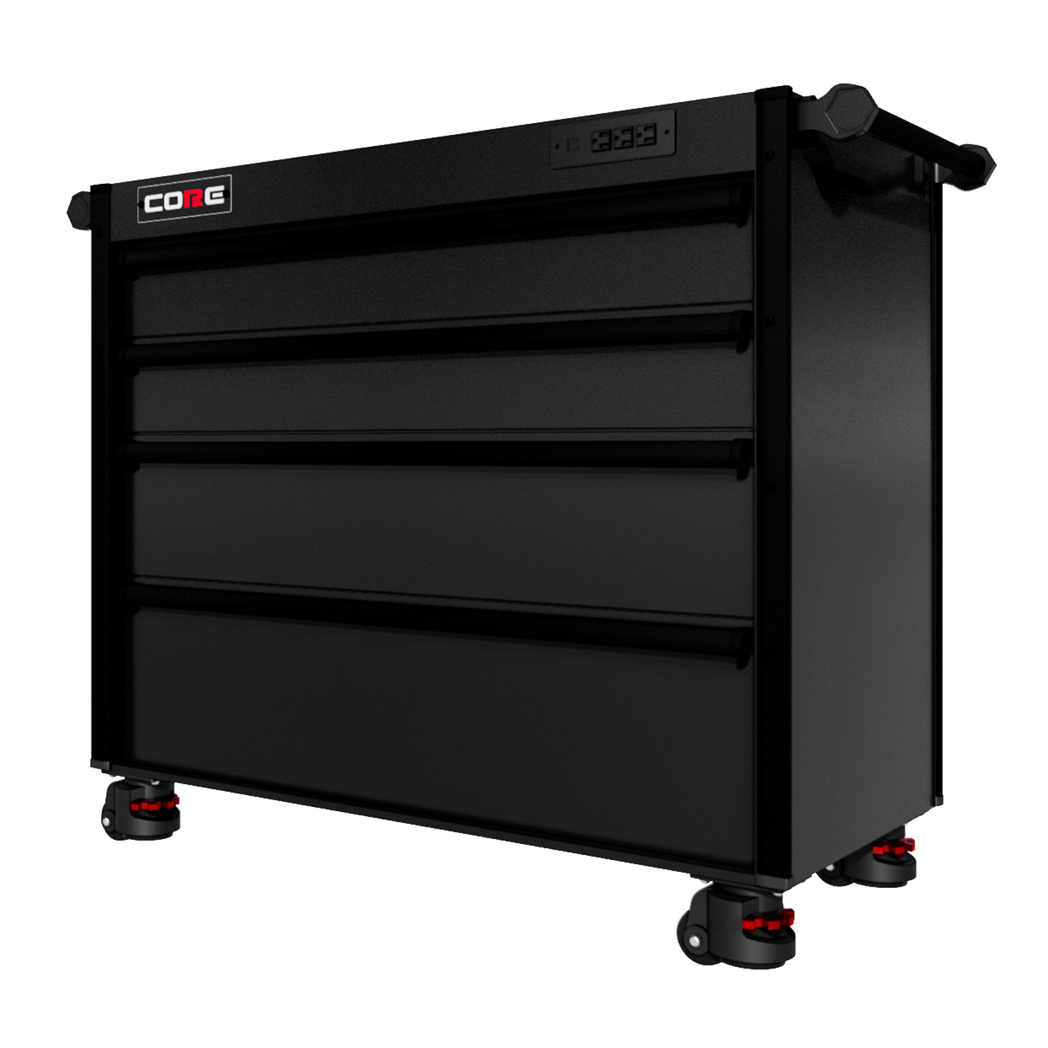 44 Series - 4 Drawers - Black Handles - Traditional Casters