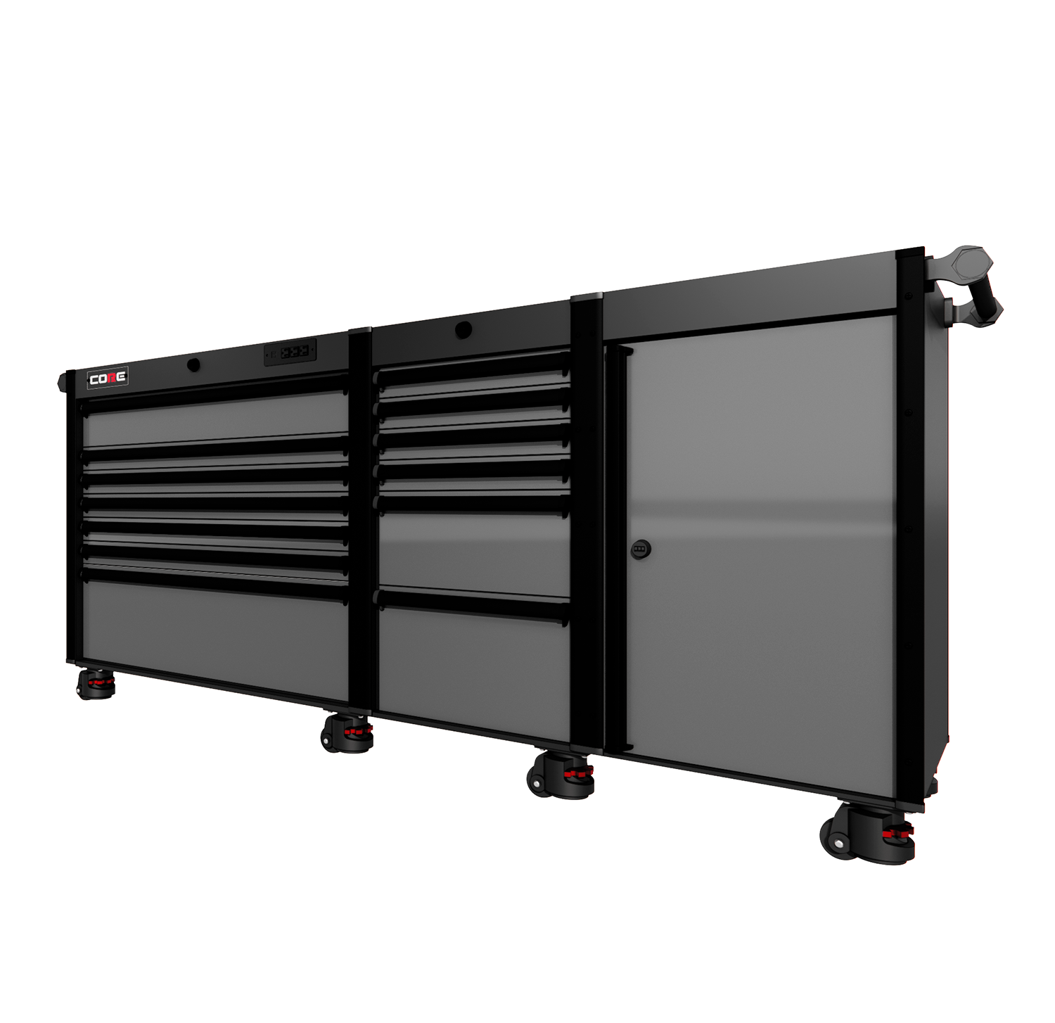 88 Series - 13 Drawers - Black Handles - Foot Casters