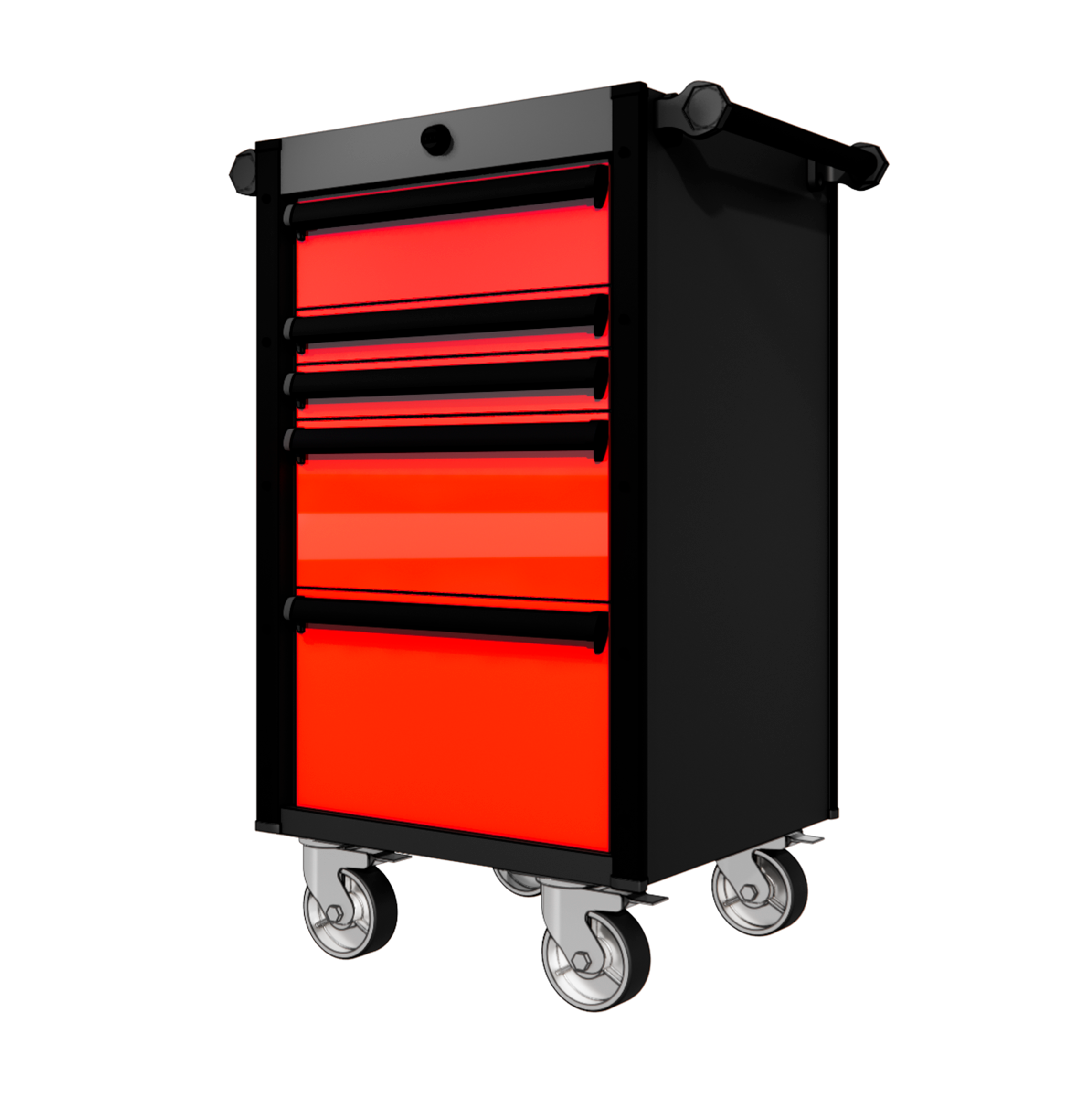 22 Series - 5 Drawers - Black Handles - Traditional Casters