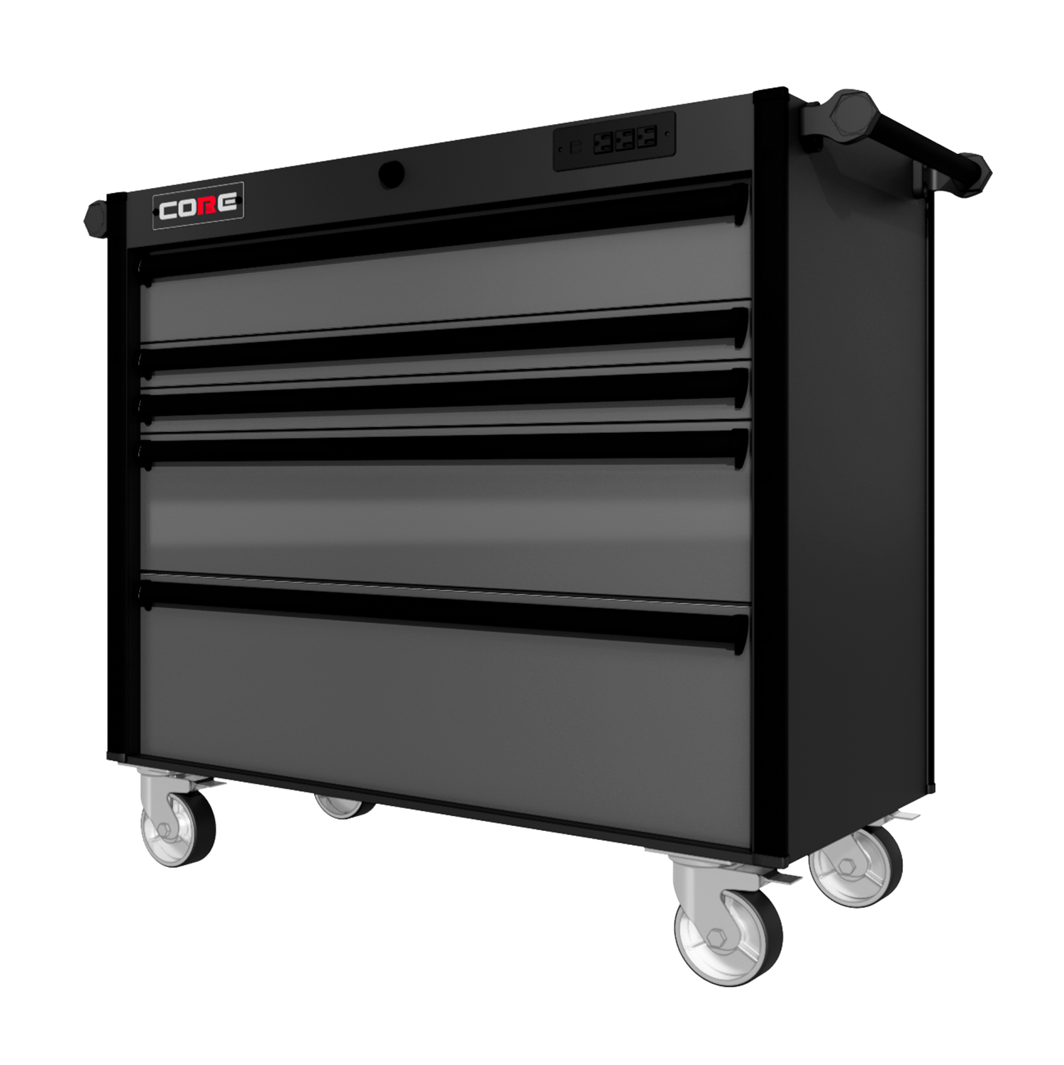 44 Series - 5 Drawers - Black Handles - Traditional Casters