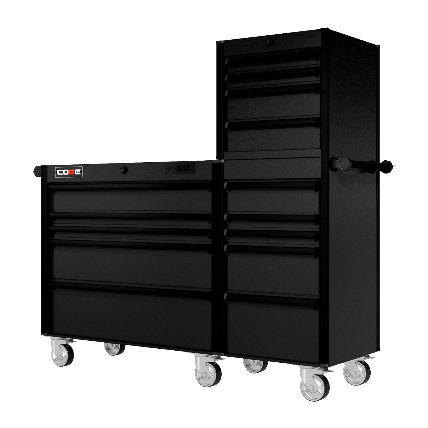 66 Series - 15 Drawers - Black Handles - Traditional Casters