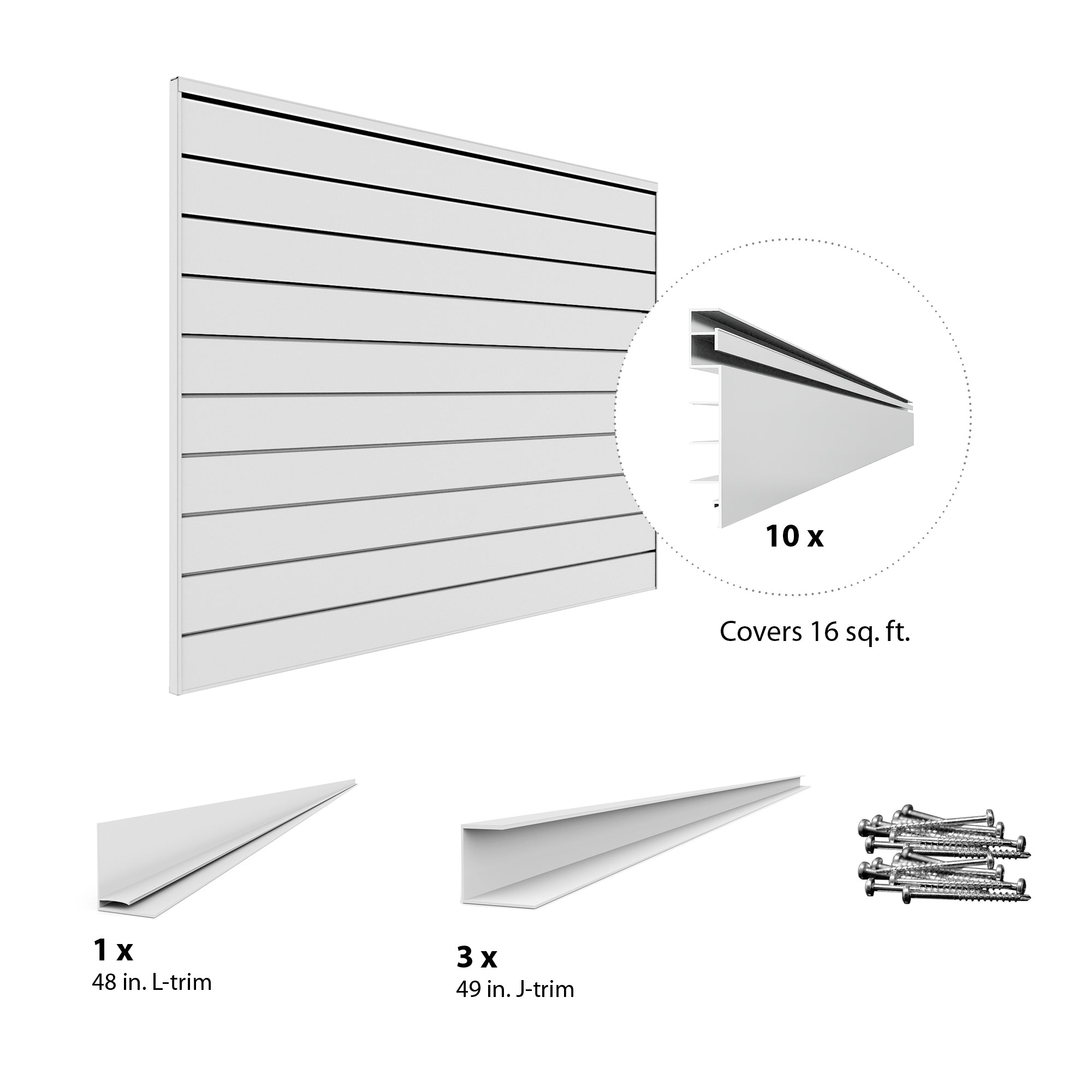 4 ft. x 4 ft. PVC Slatwall