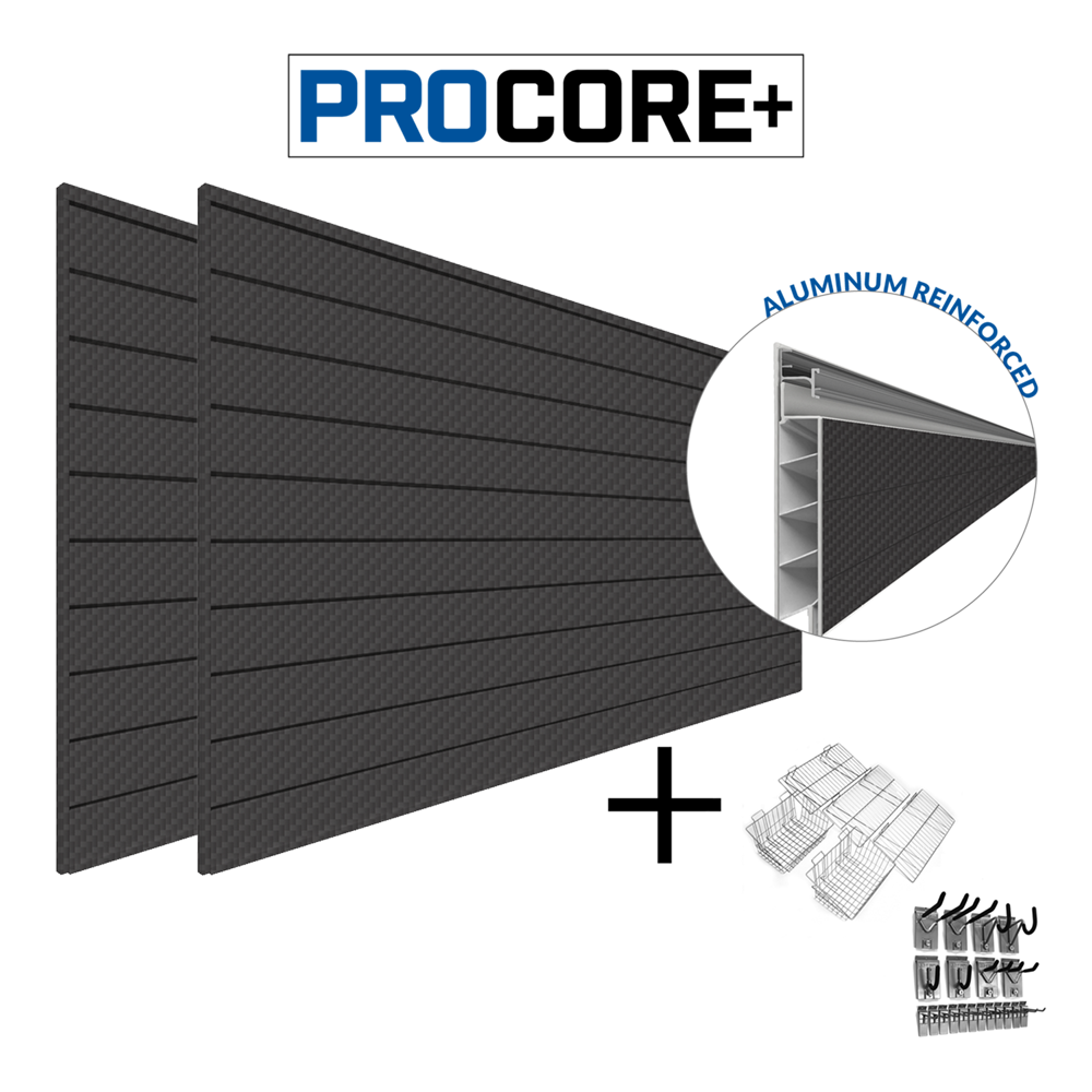 PROCORE+ Black Carbon Fiber Slatwall Ultimate Bundle