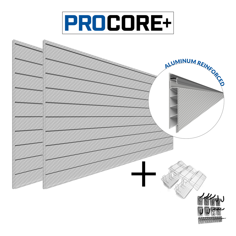 PROCORE+ Silver Gray Carbon Fiber Slatwall Ultimate Bundle
