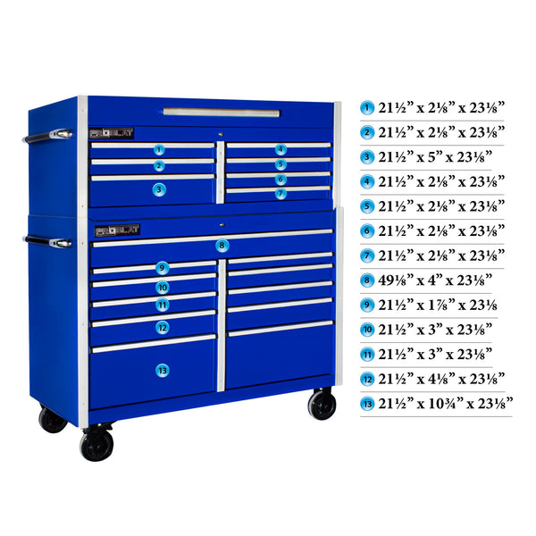 MCS 54 in. Rolling tool chest combo – Blue